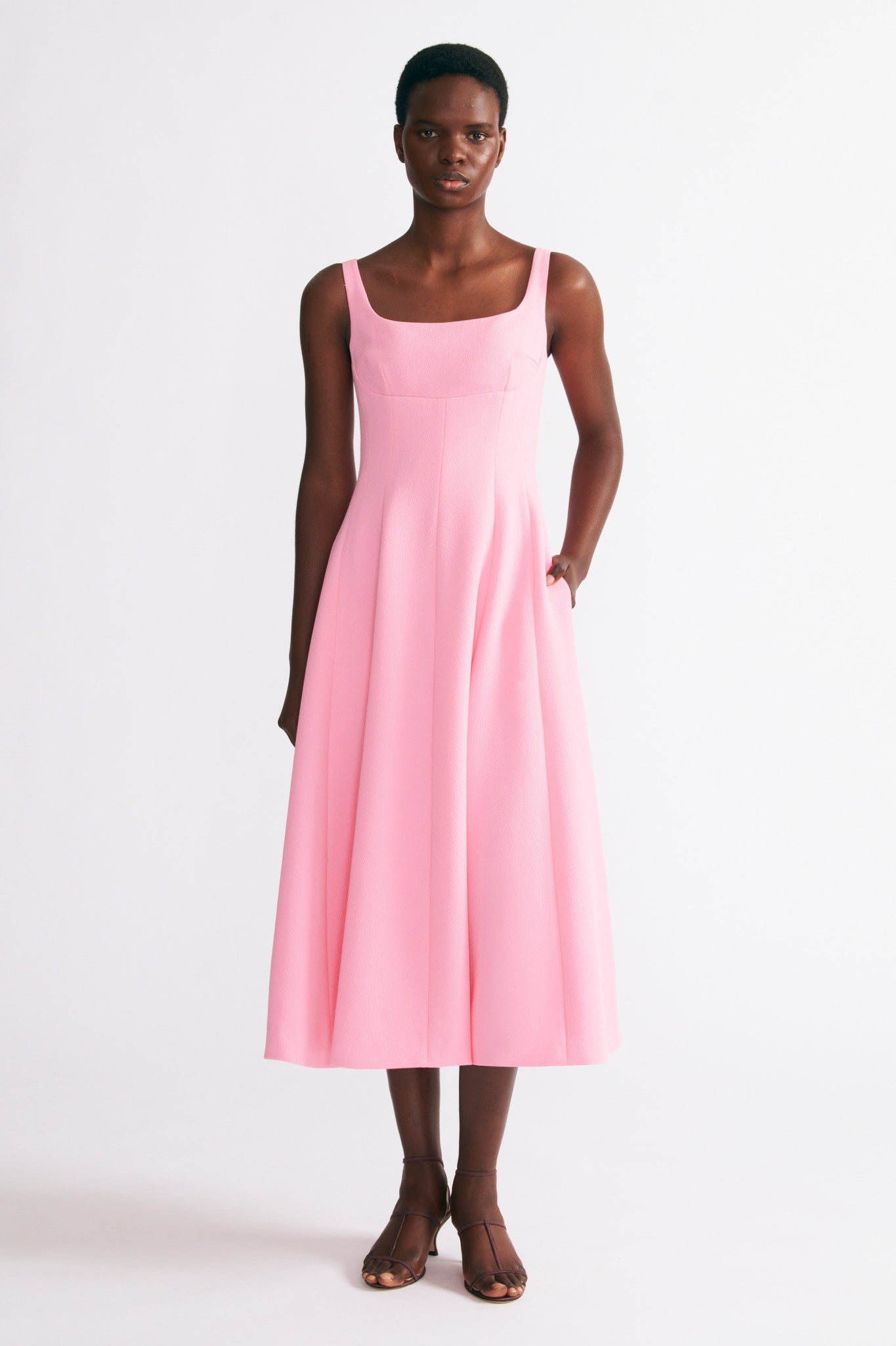 Emilia Wickstead Asia Dress In Pink Double Crepe