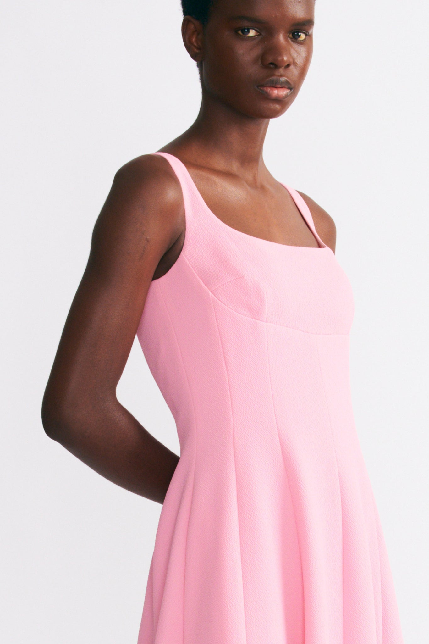 Emilia Wickstead Asia Dress in Pink Double Crepe