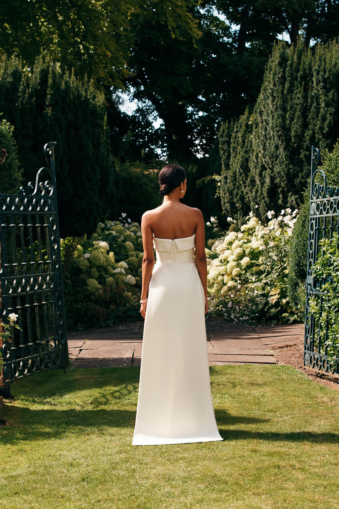 Keeley Bridal Dress with Marina Train in Ivory Double Cloque | Emilia Wickstead