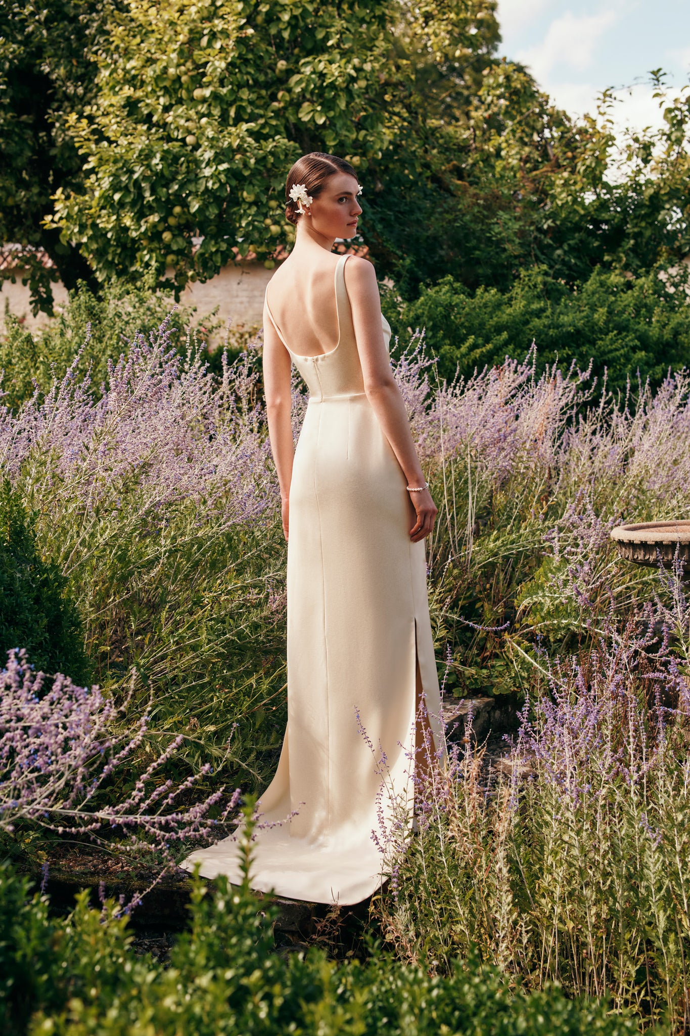 Talea Bridal Dress in Ivory Envers Shiny Satin | Emilia Wickstead Talea Bridal Dress in Ivory Envers Shiny Satin | Emilia Wickstead
