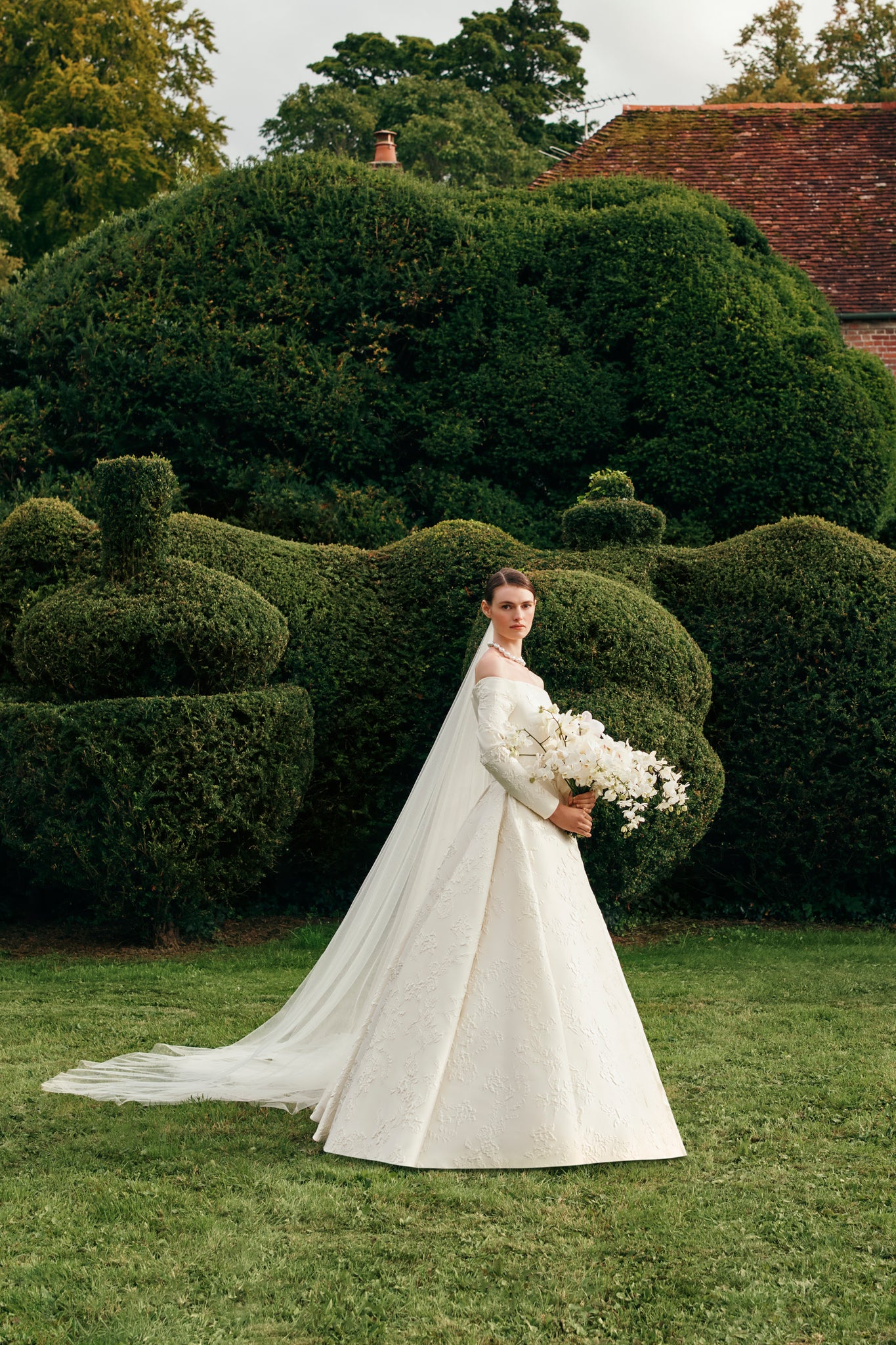 Luisa Bridal Dress in Rose Jacquard | Emilia Wickstead