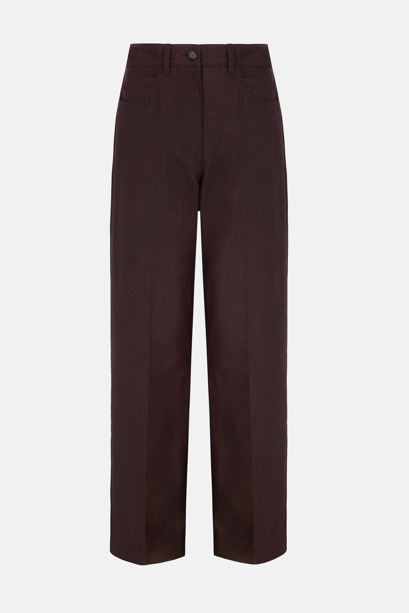 Brinkley Trousers in Brown Merino Wool |  Emilia Wickstead