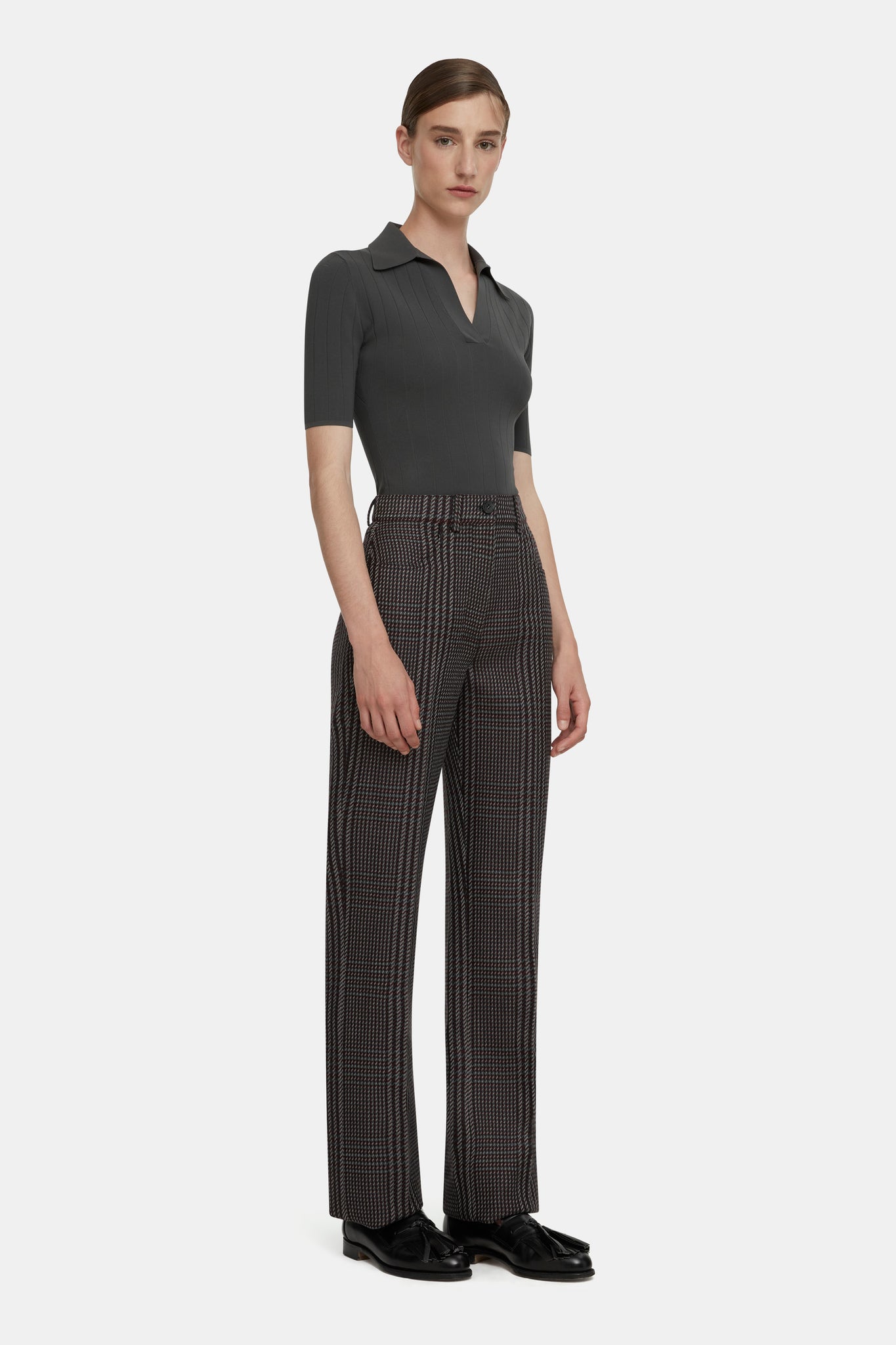 Brinkley Trousers in Prince of Wales Check Merino Wool |  Emilia Wickstead