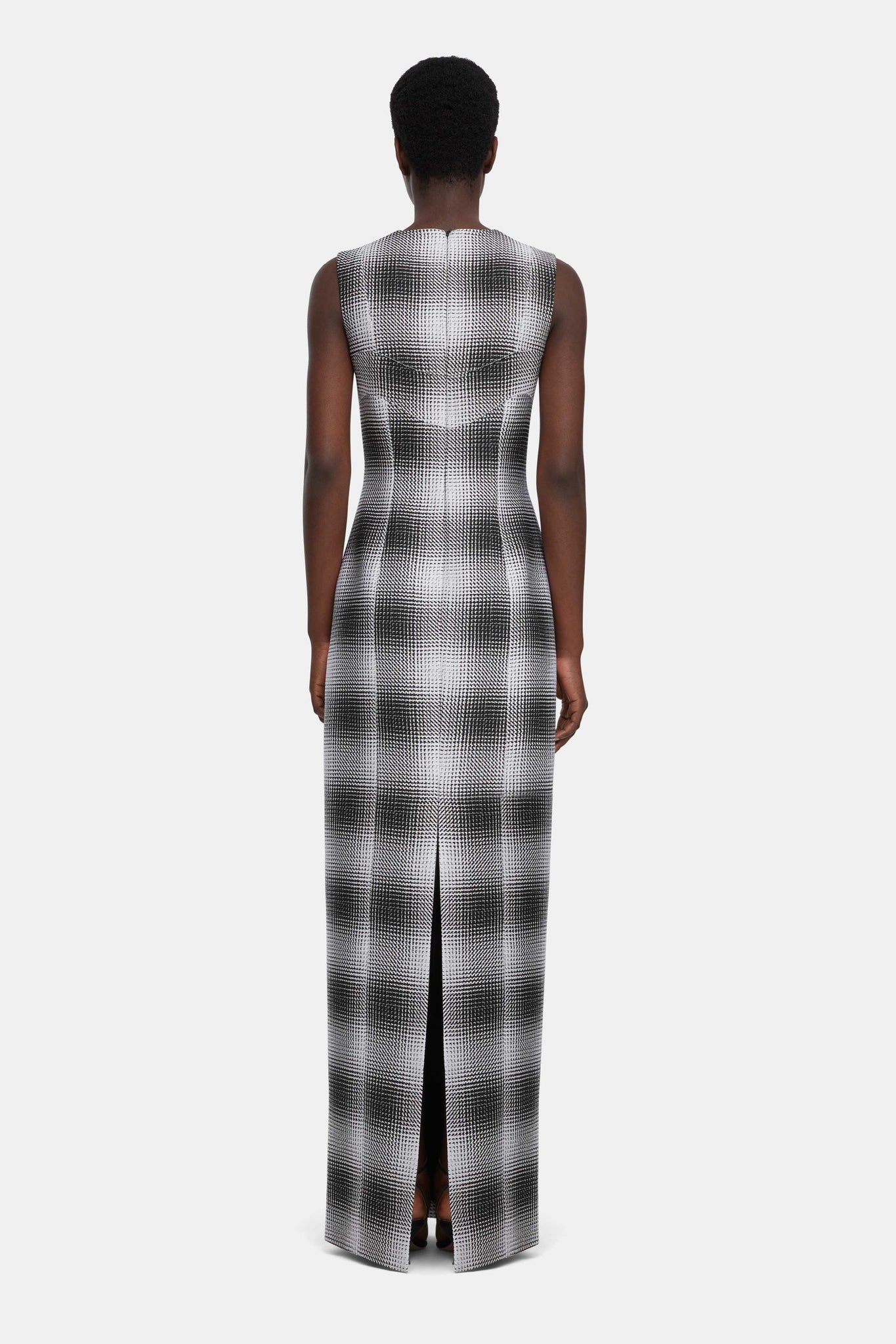 Emilia Wickstead Celene Dress In Black & White Checked Cloque