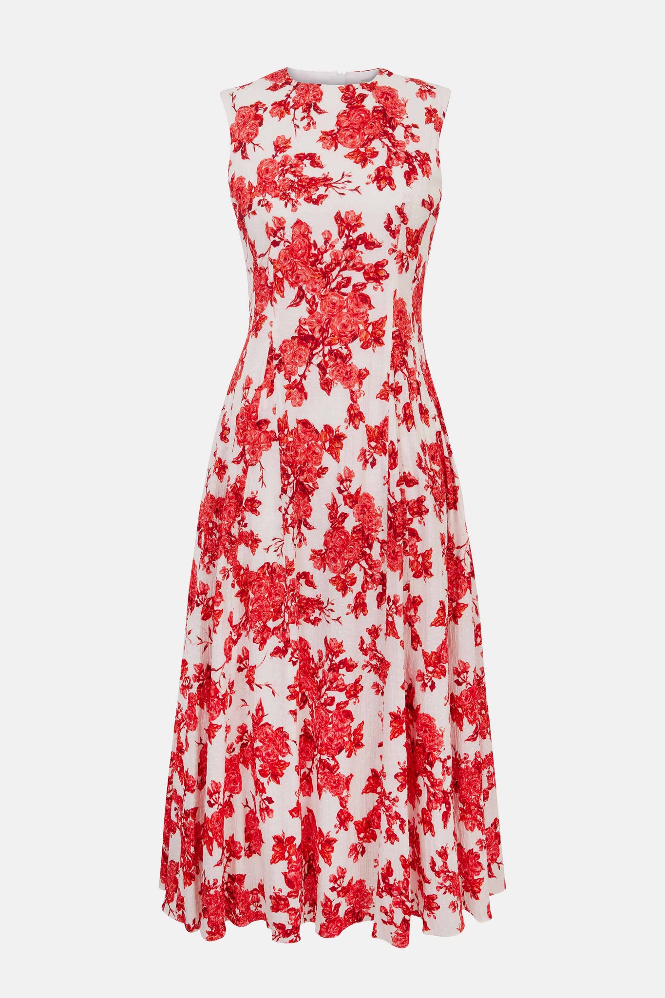 Chelsea Dress In Hot Pink Rose Floral Print Cotton | Emilia Wickstead