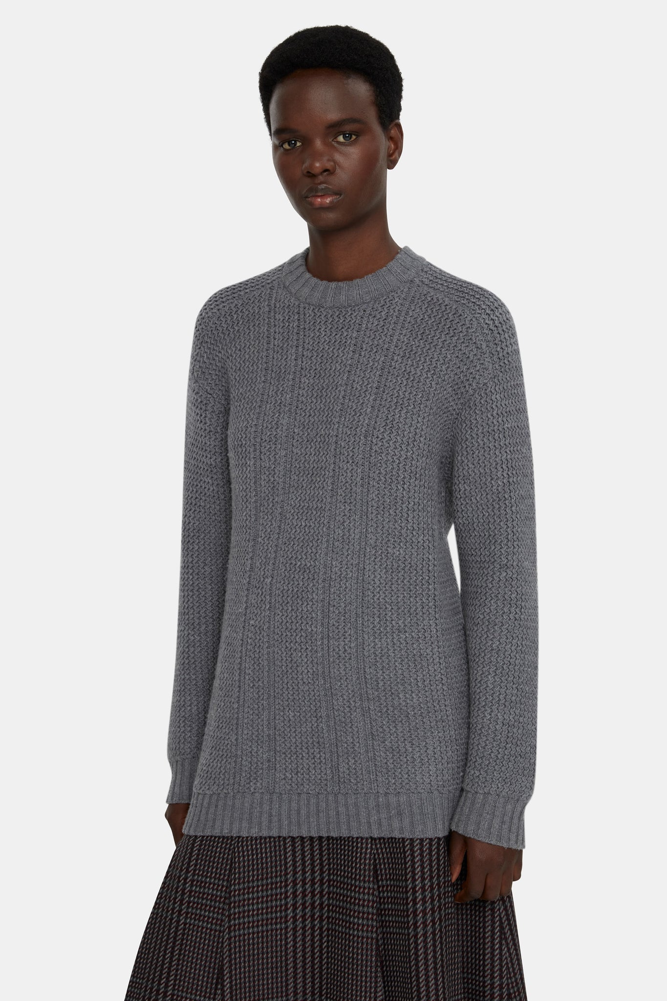 Combey Knitted Top in Marl Grey |  Emilia Wickstead