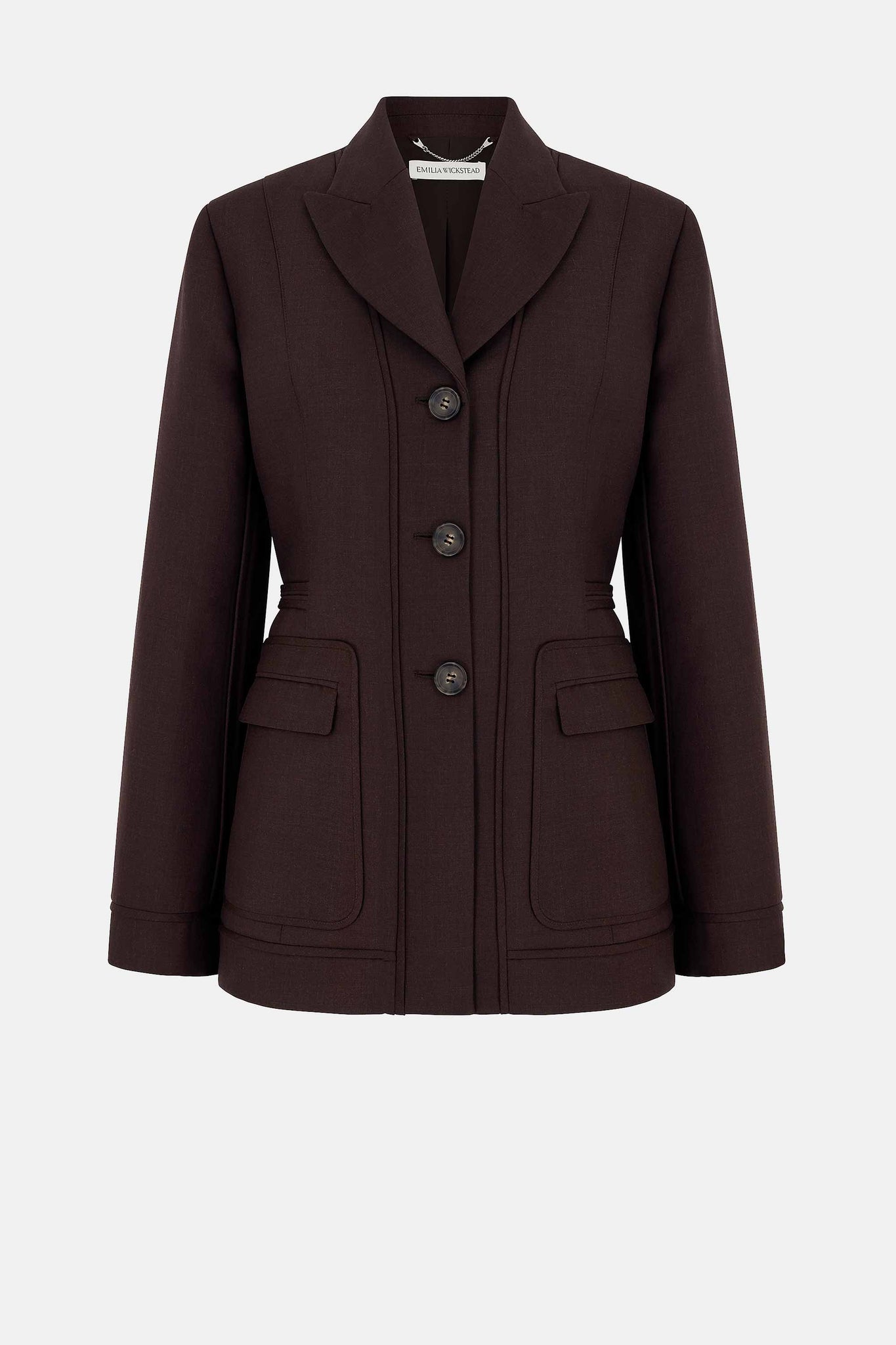 Courtney Tailored Jacket in Brown Merino Wool |  Emilia Wickstead