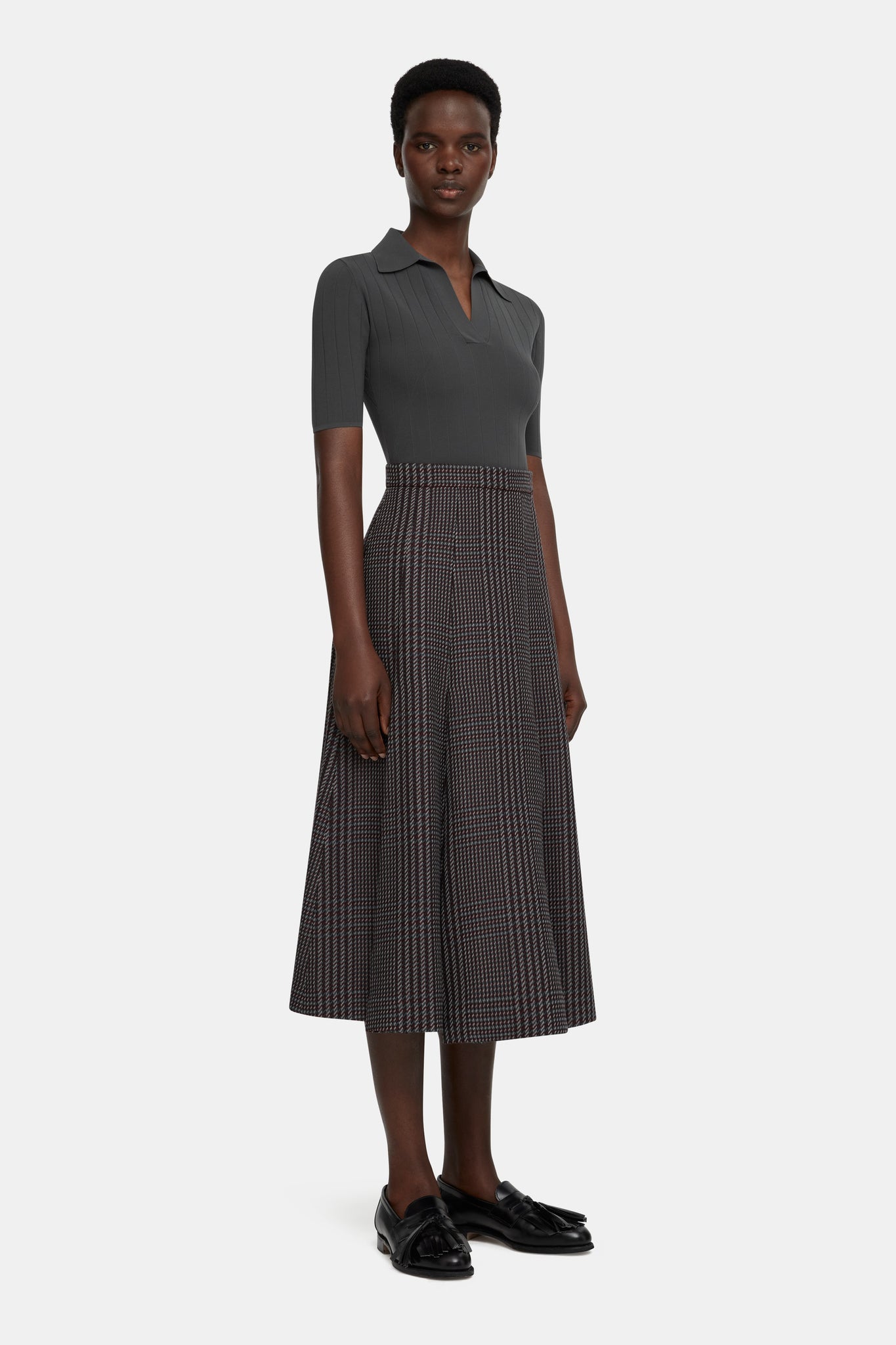 Kenzie Skirt in Prince of Wales Check Merino Wool |  Emilia Wickstead