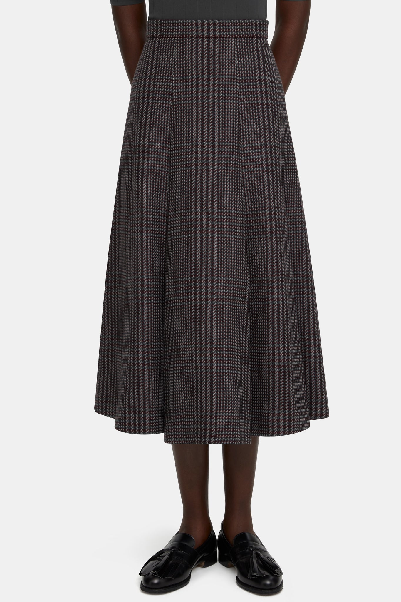 Kenzie Skirt in Prince of Wales Check Merino Wool |  Emilia Wickstead