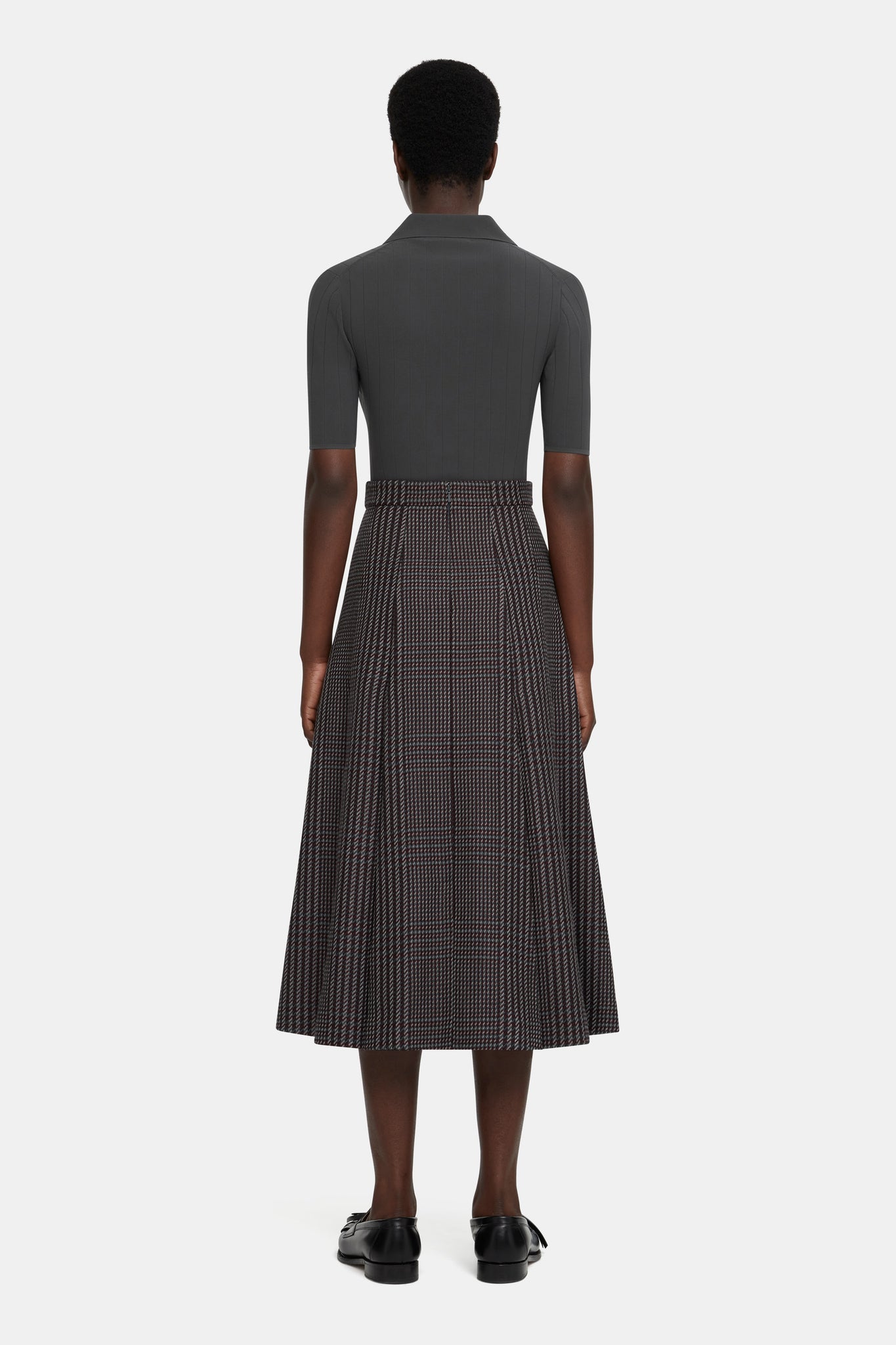 Kenzie Skirt in Prince of Wales Check Merino Wool |  Emilia Wickstead