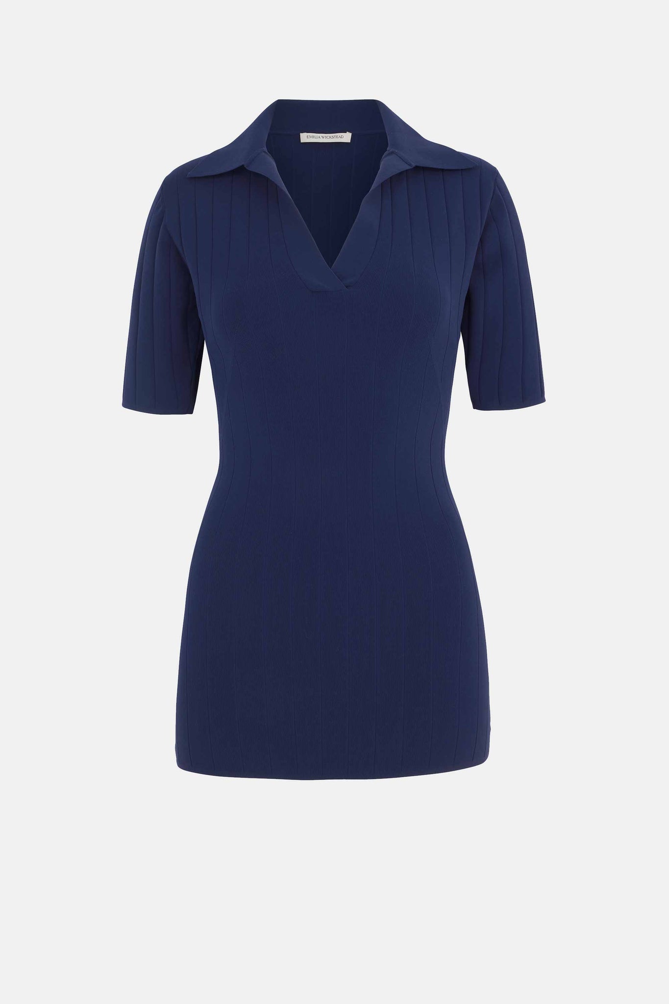 Dune Navy Knit Polo Top | Emilia Wickstead