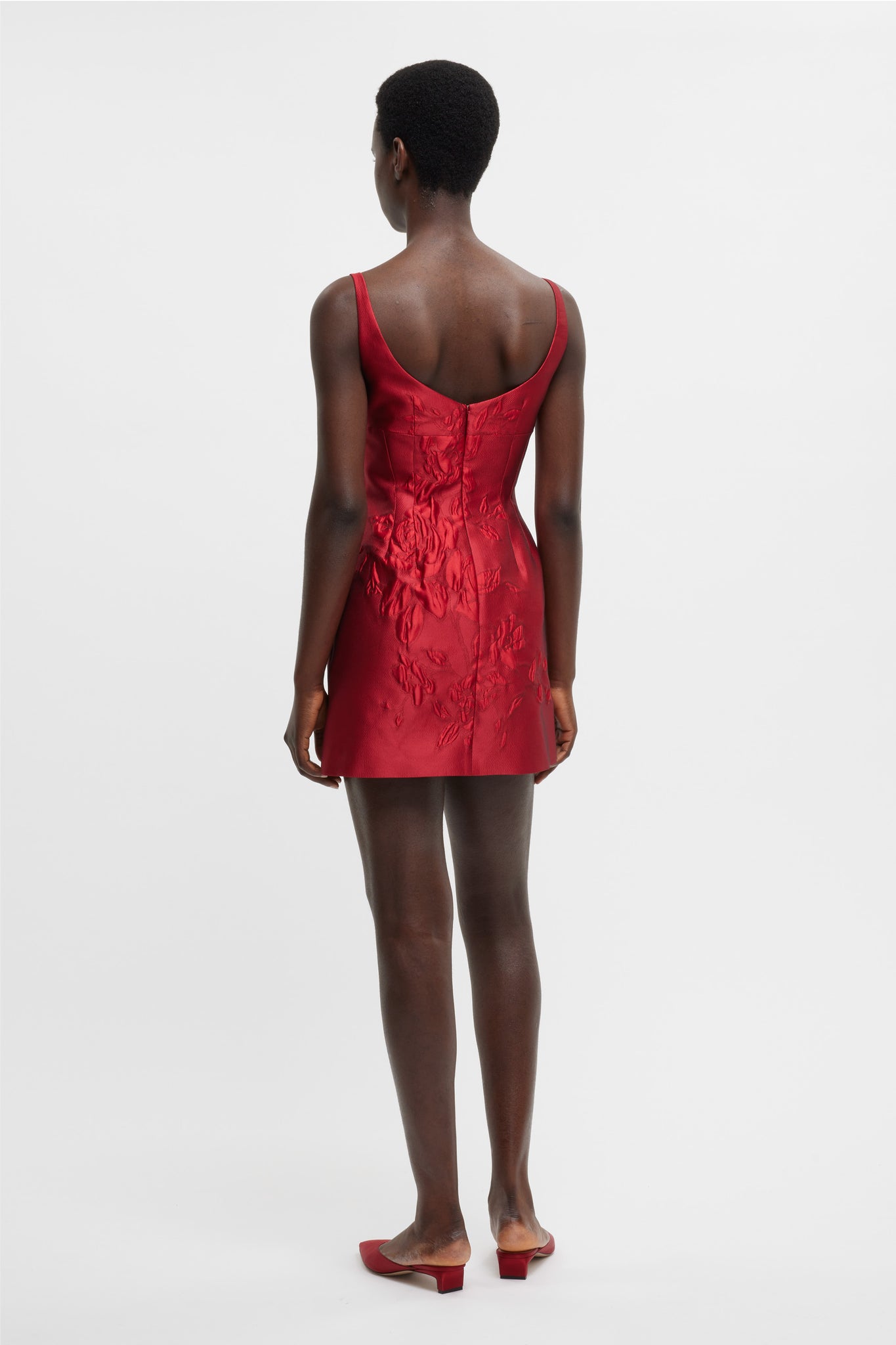 Einna Dress In Red Graphic Rose Jacquard | Emilia Wickstead