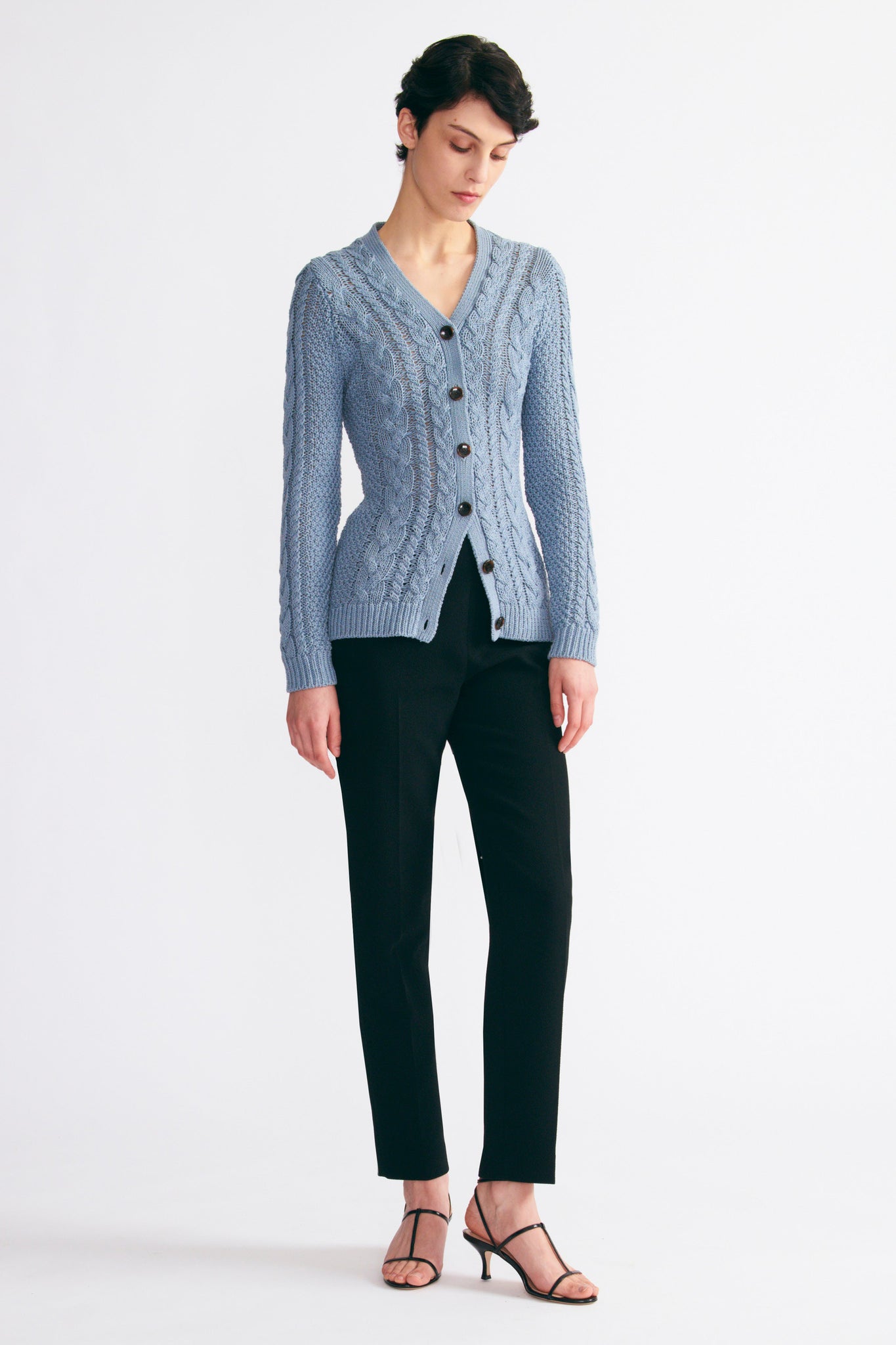 Emilia Wickstead - Elmer Knit Cardigan In Smoke Blue