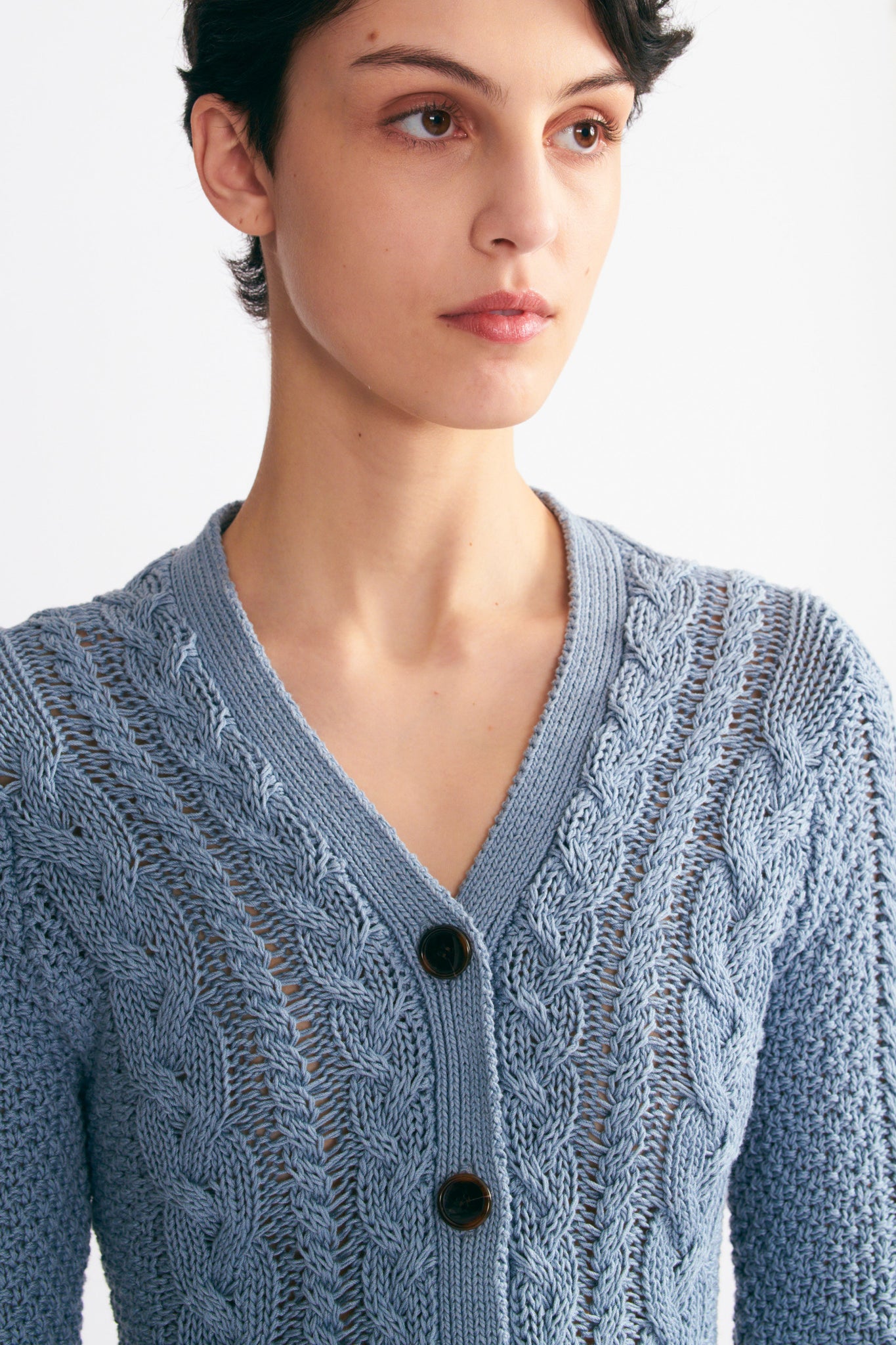 Emilia Wickstead - Elmer Knit Cardigan In Smoke Blue