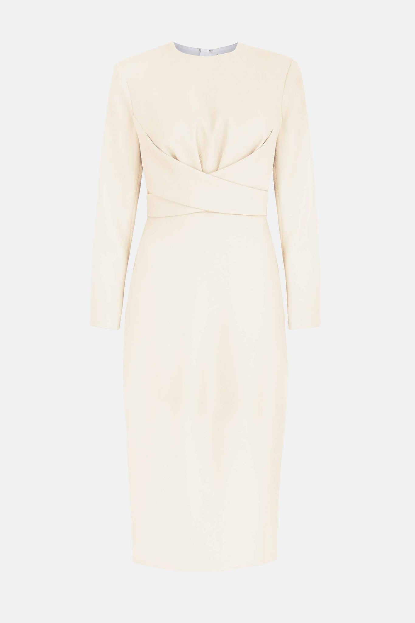 Emmett Dress | Ivory Cross-Front Long Sleeve Dress | Emilia Wickstead