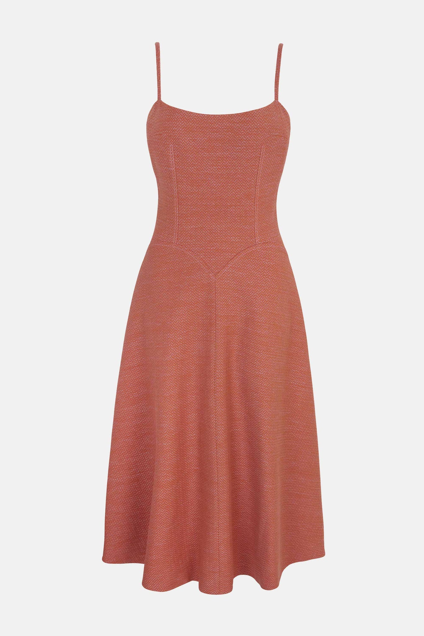 Esha Dress In Rose & Tan Chevron Weave | Emilia Wickstead