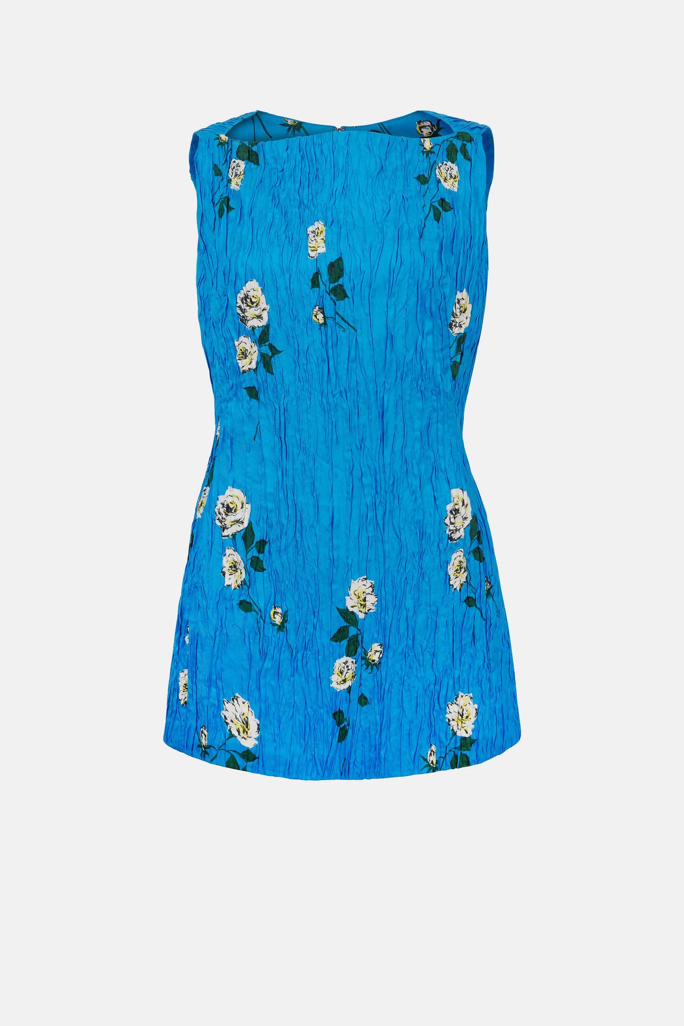 evilia mini dress in light blue black botanist flocking Motel rocks