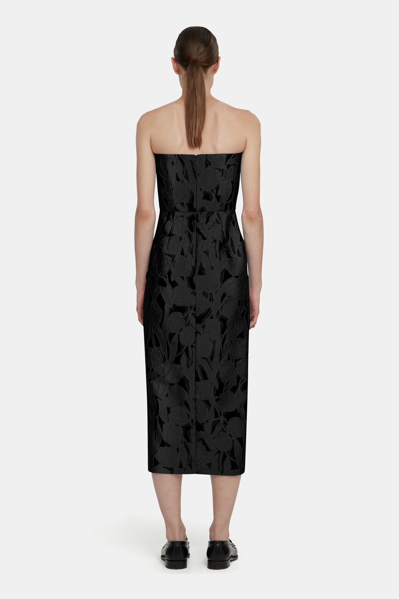 Imara Dress in Black Embellished Wool | Emilia Wickstead