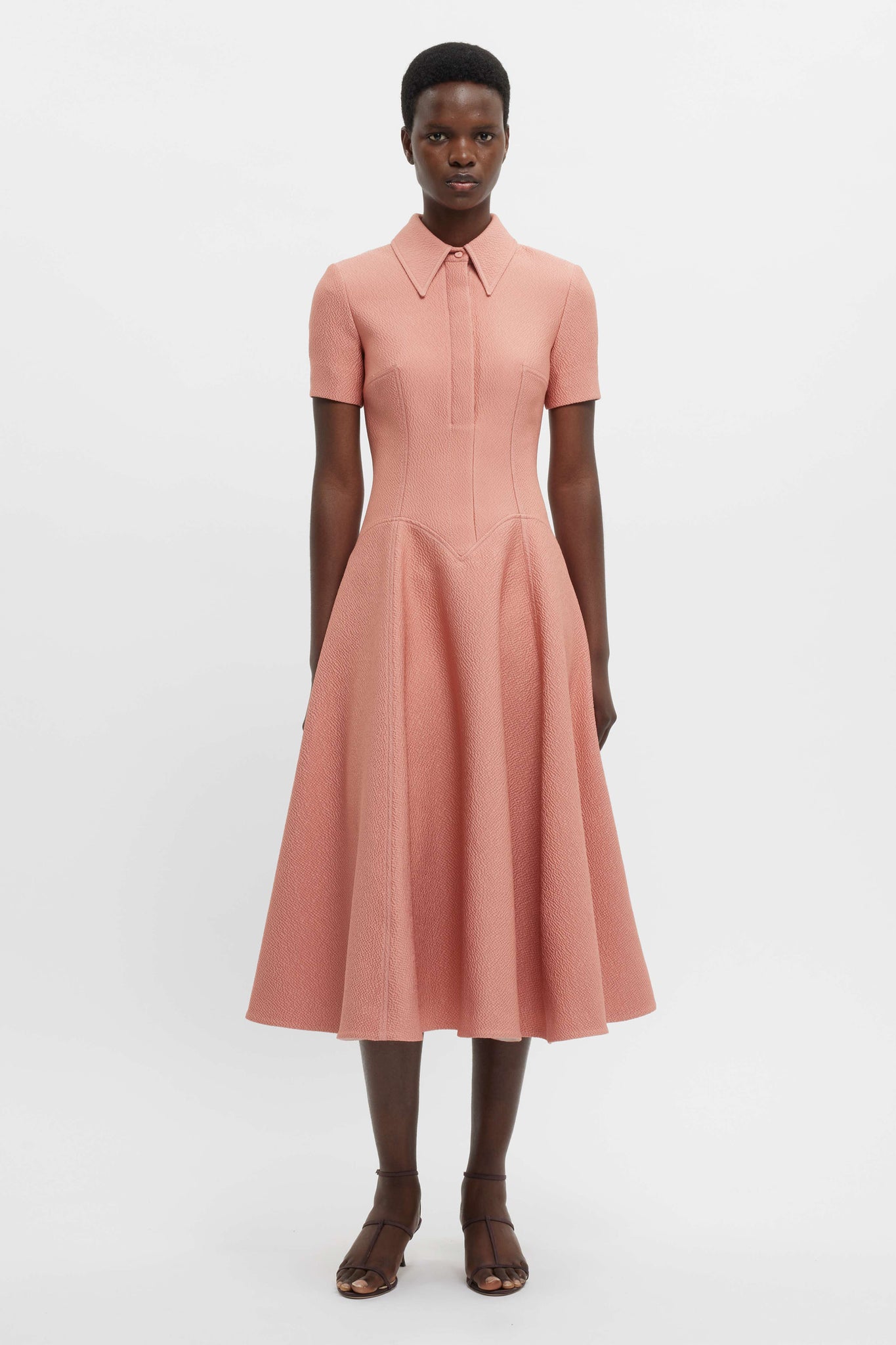 Jody Dress In Dust Pink Cloque | Emilia Wickstead