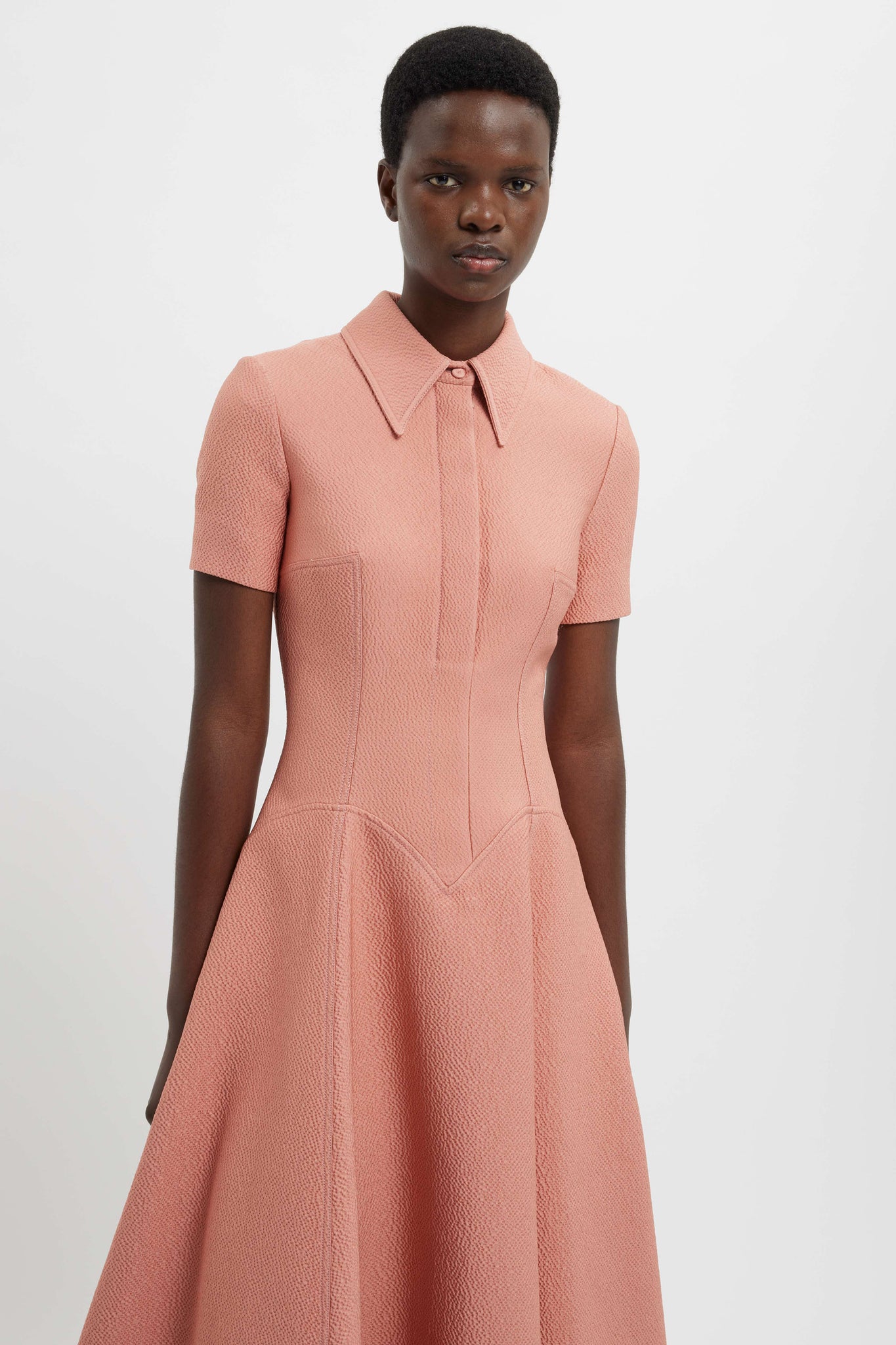 Jody Dress In Dust Pink Cloque | Emilia Wickstead