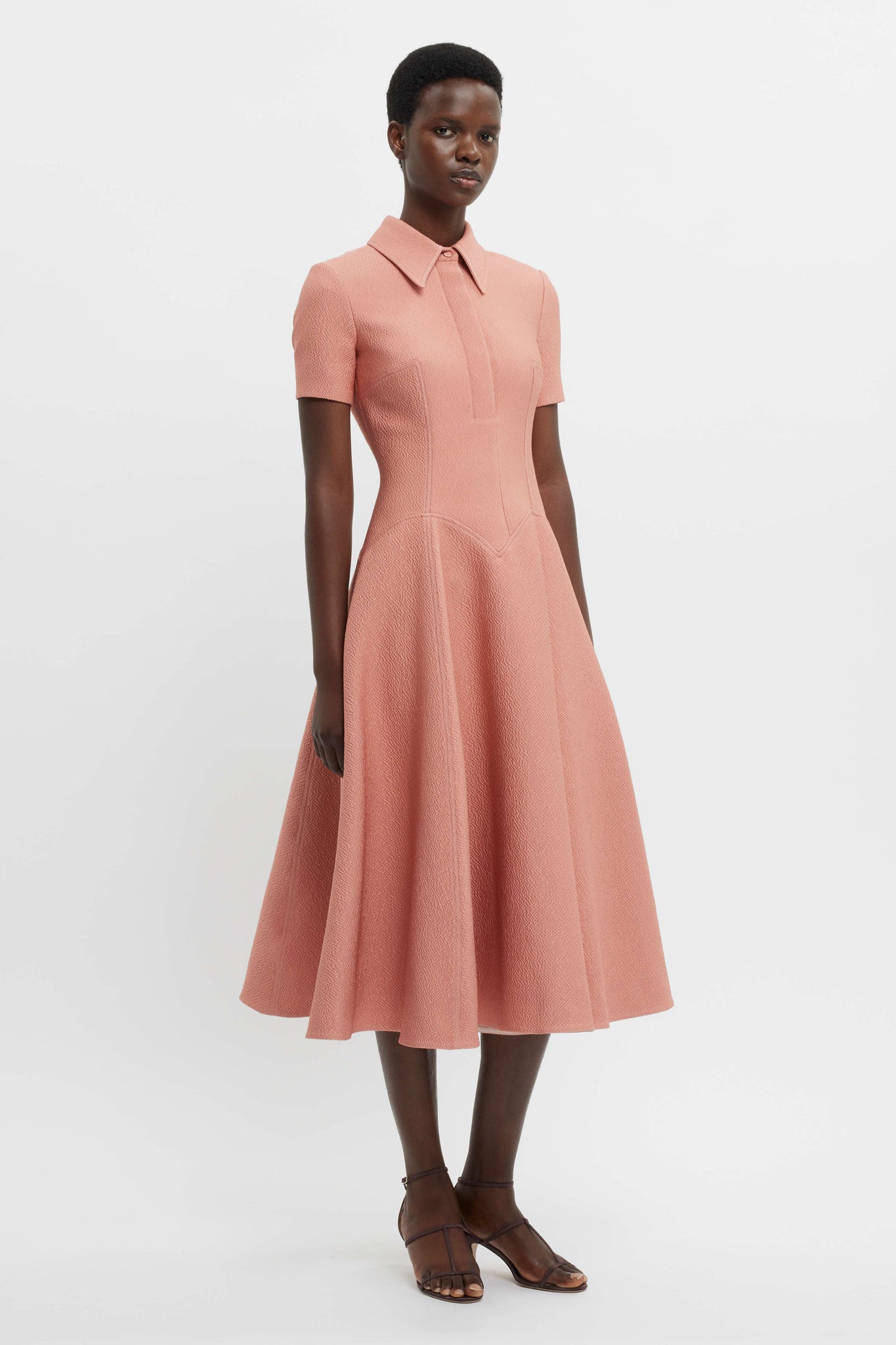 Jody Dress In Dust Pink Cloque | Emilia Wickstead