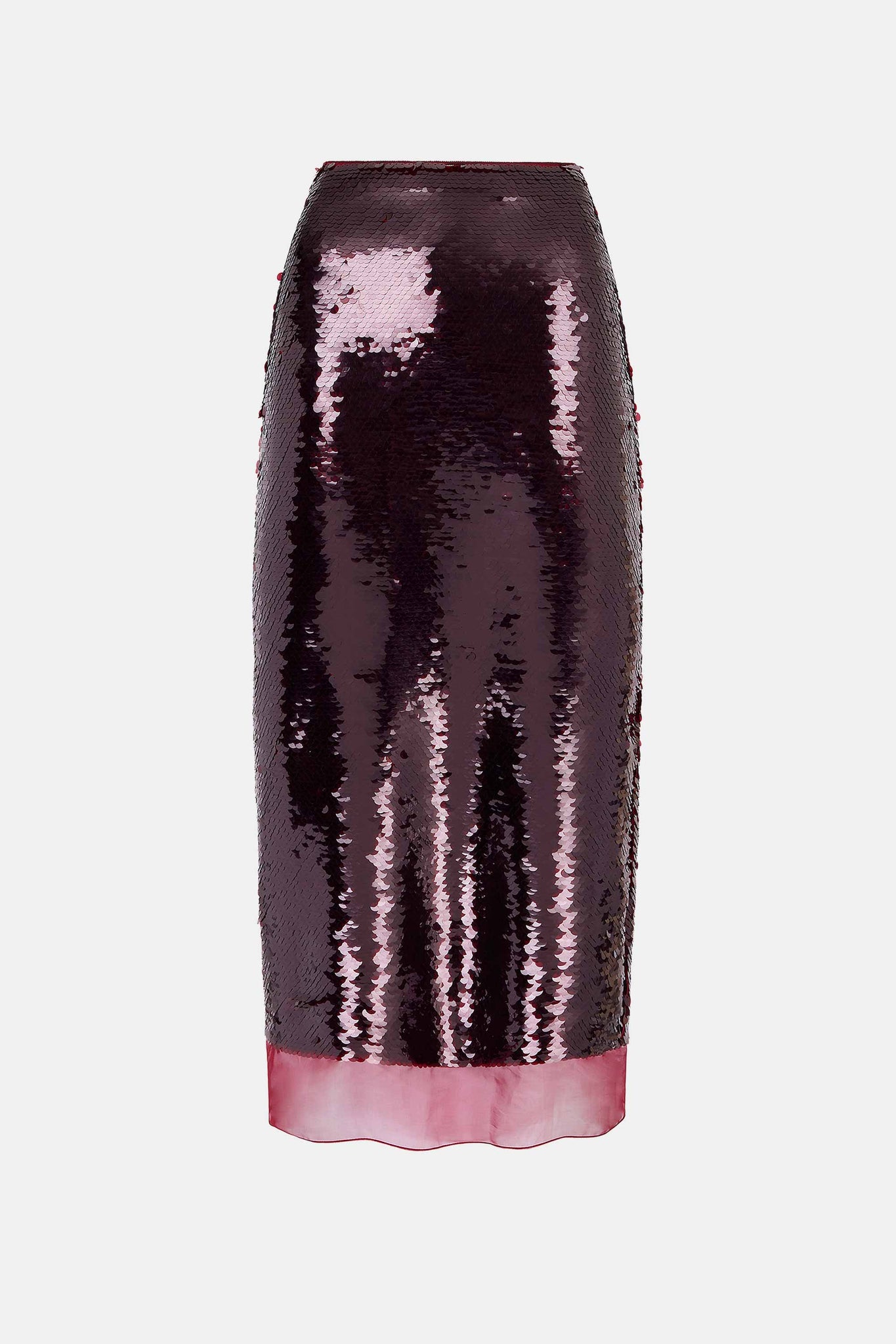 Emilia Wickstead Kazu Skirt in Burgundy Jelly Sequins