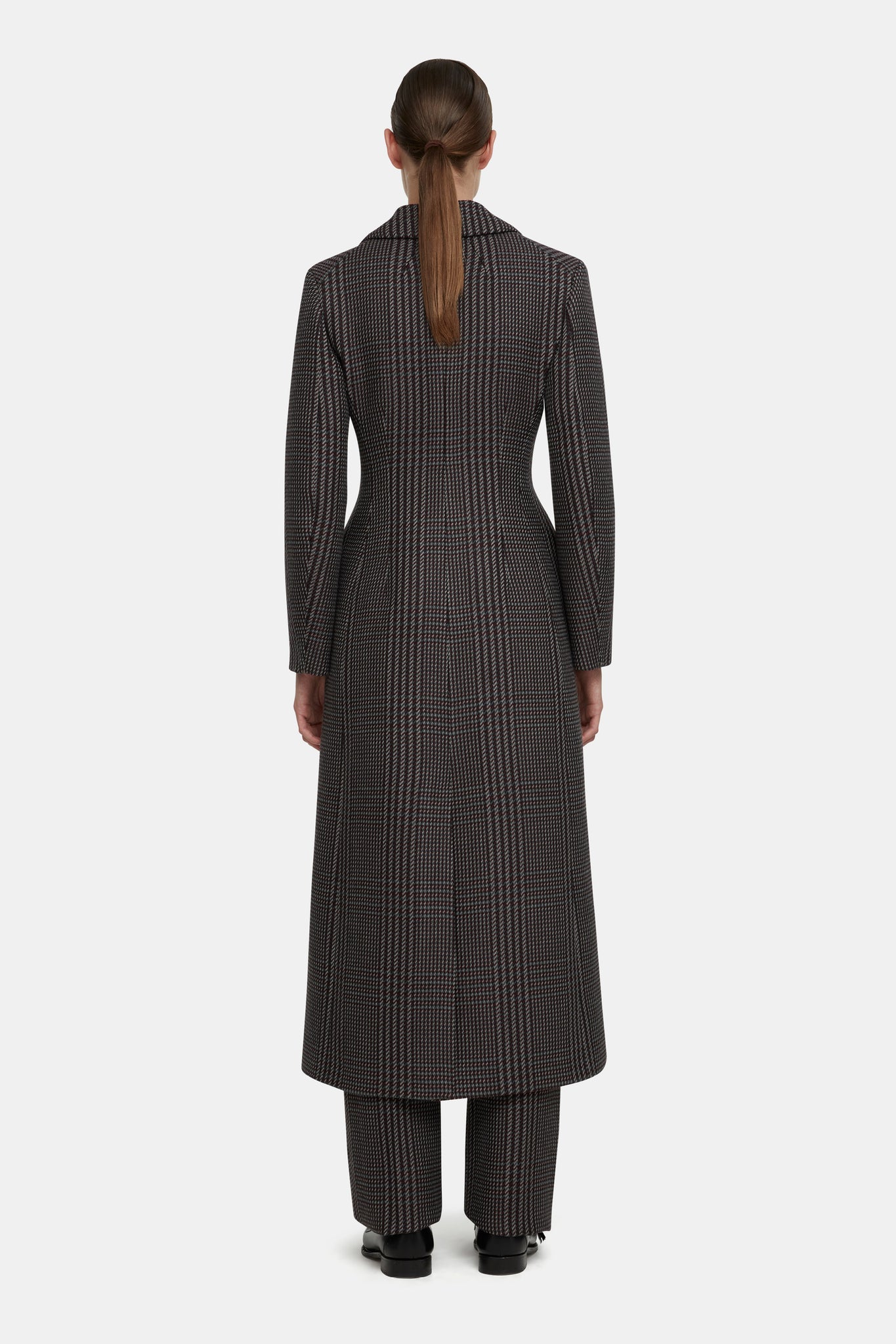 Kelin Grey Prince of Wales Check Tailored Coat - Emilia Wickstead