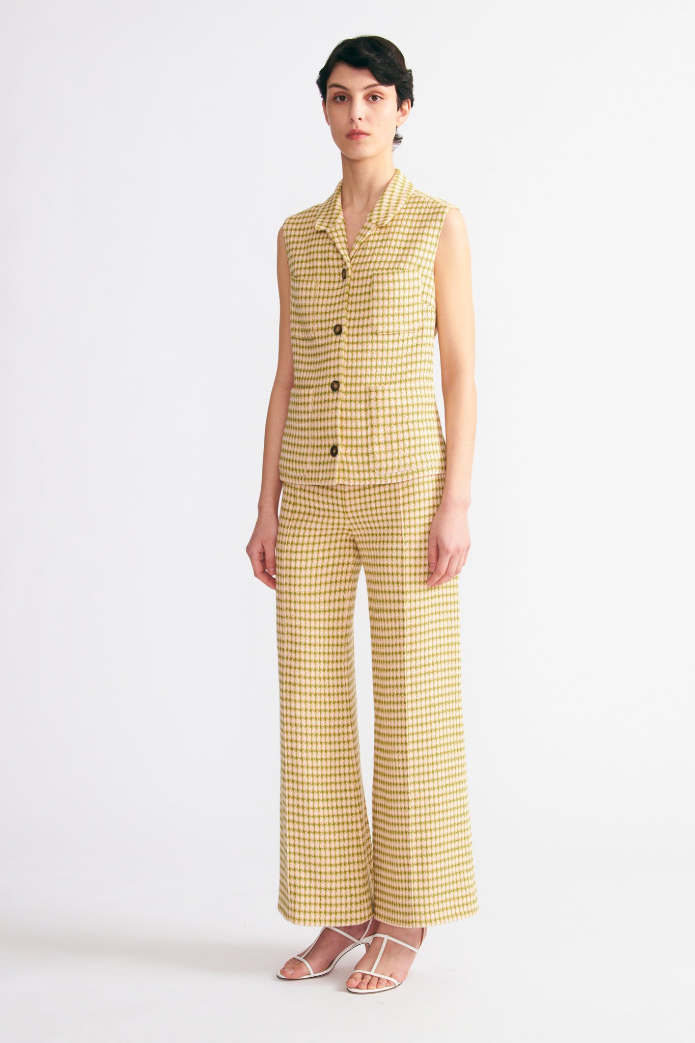 Mercer Top In Multi Checked Tweed | Emilia Wickstead