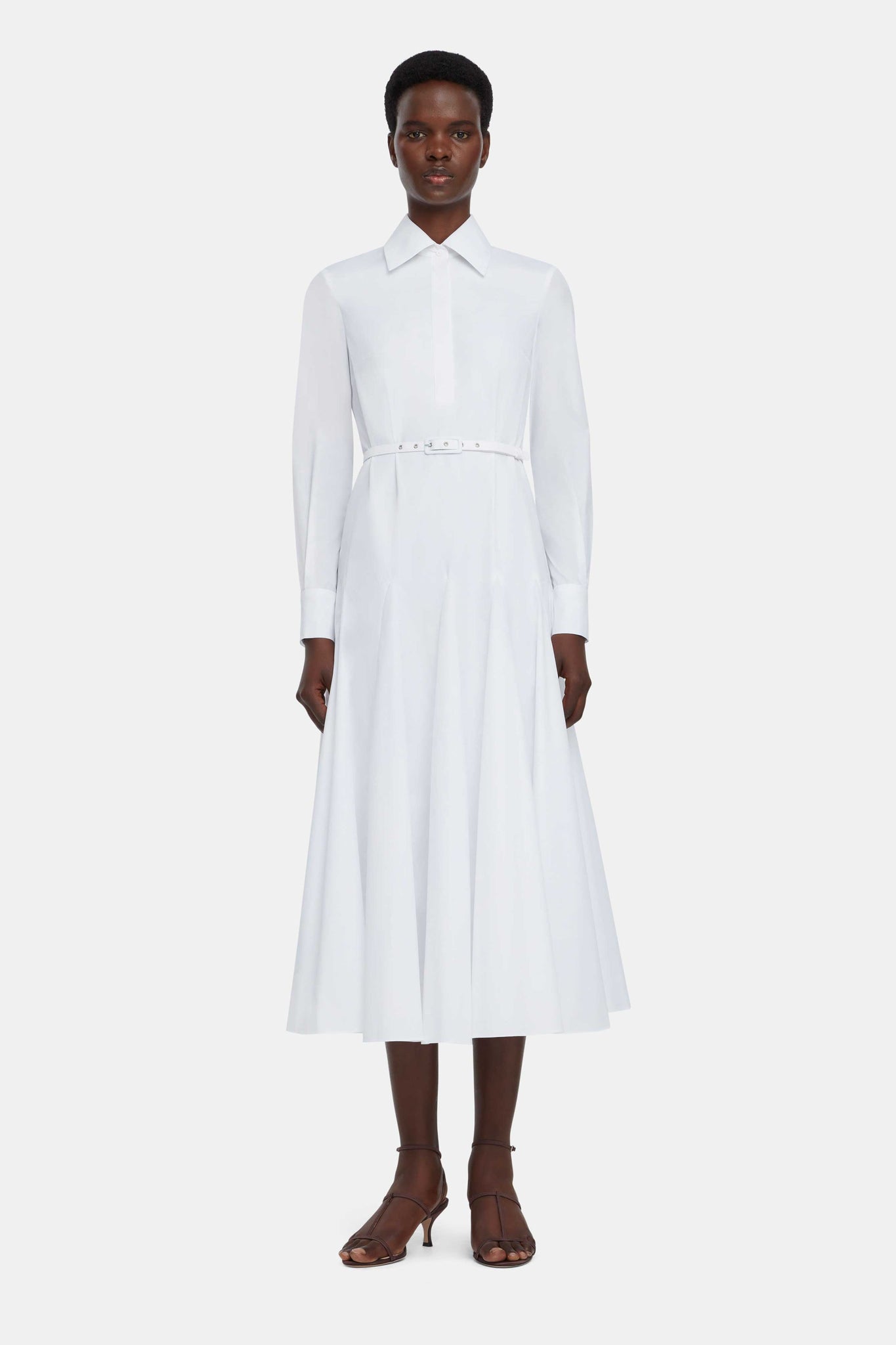 Muse White Cotton Belted Shirt Dress - Emilia Wickstead