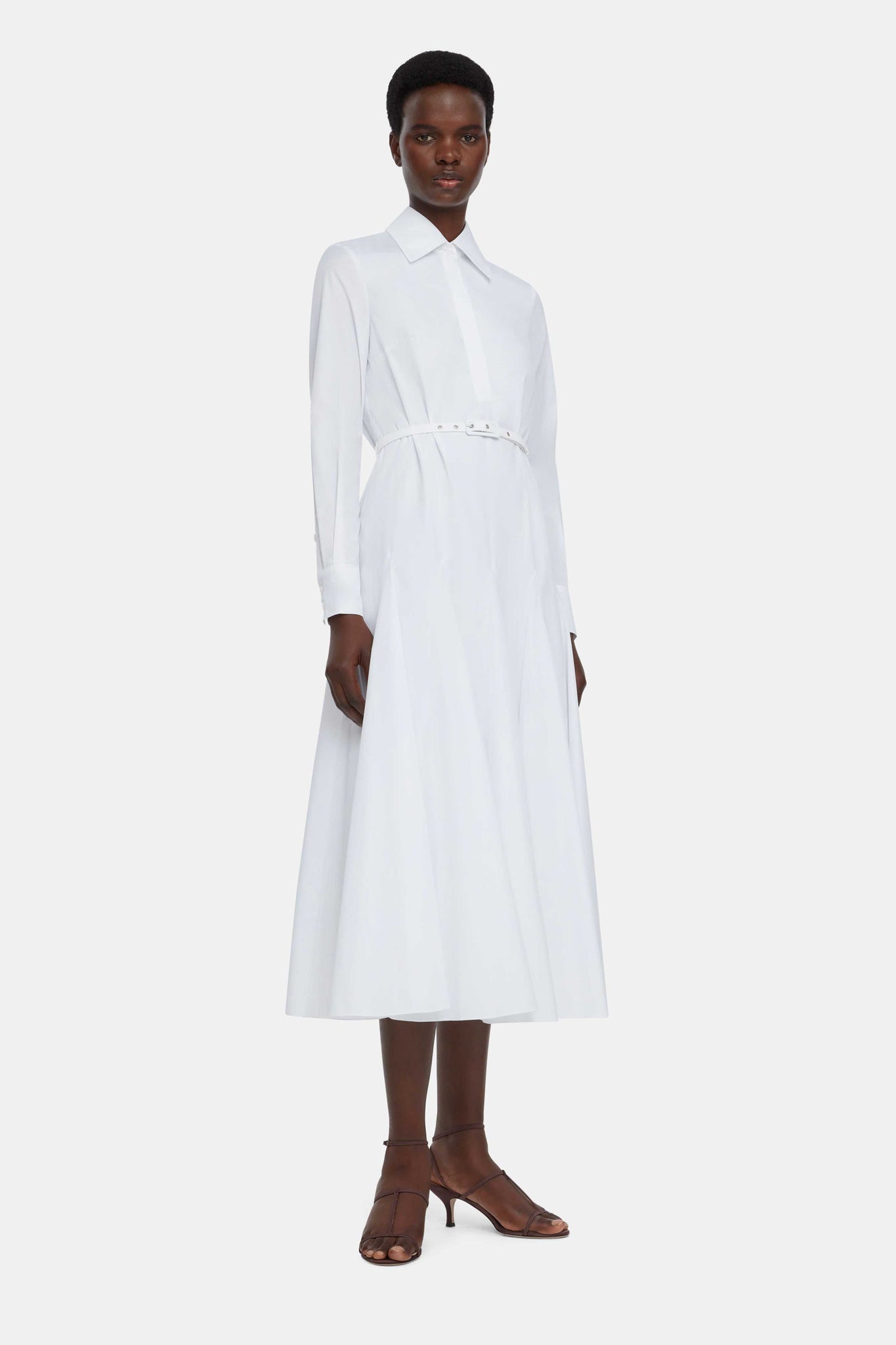 Muse White Cotton Belted Shirt Dress - Emilia Wickstead