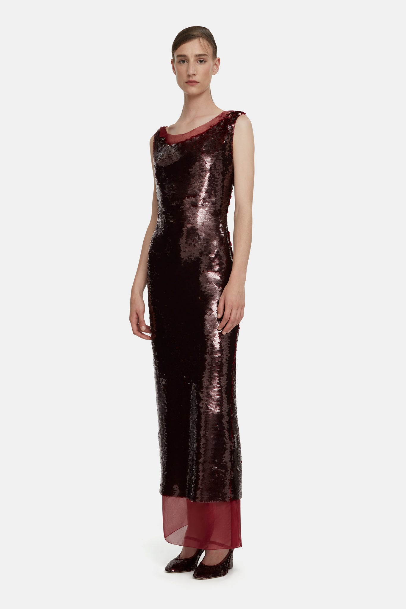 Nehemia Dress in Burgundy Jelly Sequins | Emilia Wickstead Nehemia Dress in Burgundy Jelly Sequins | Emilia Wickstead