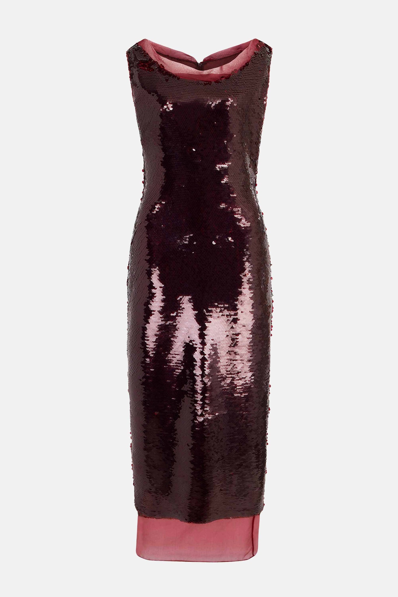 Nehemia Burgundy sequin and organza dress - Emilia Wickstead