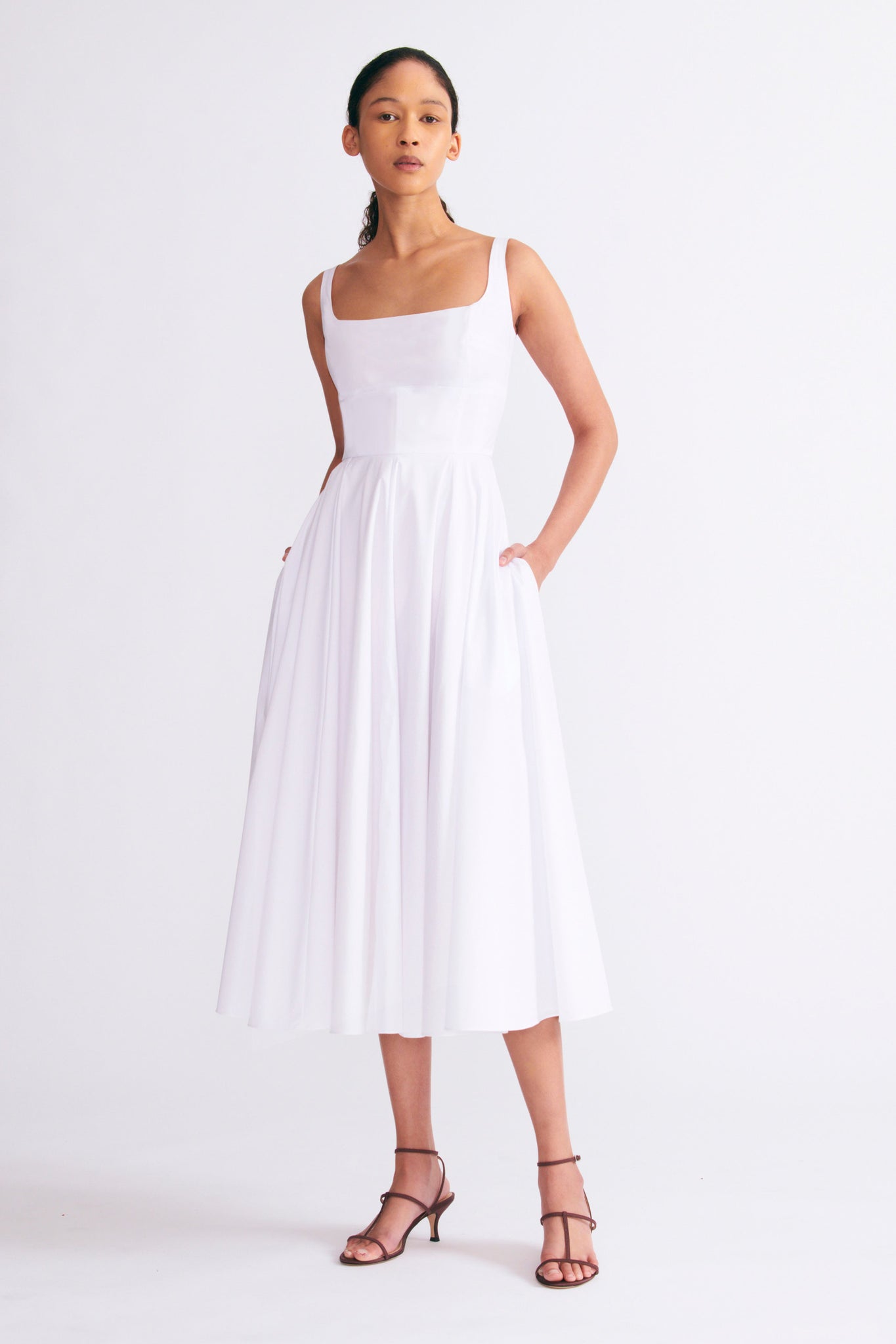 Nikush Dress In White Cotton | Emilia Wickstead