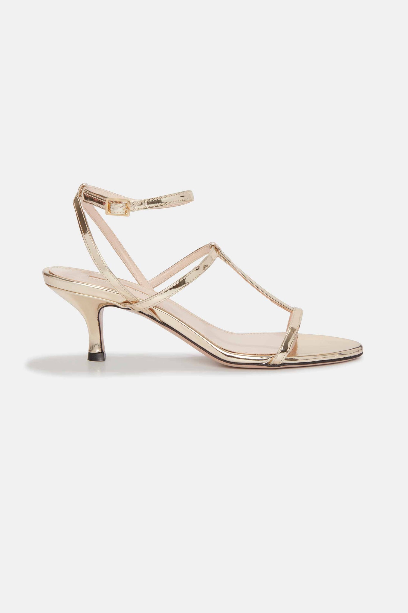 Novie Kitten Heel In Gold Metallic Patent