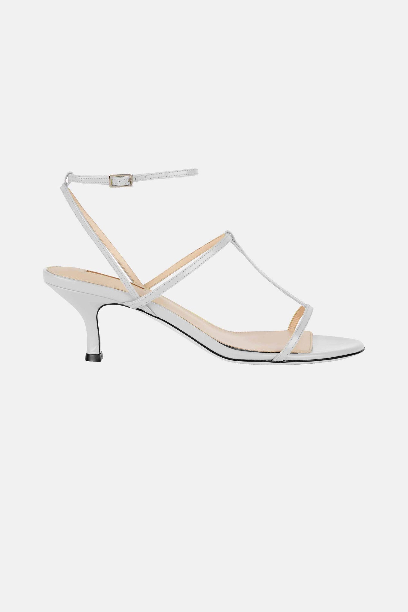 Novie Kitten Heel Shoes In White Leather | Emilia Wickstead