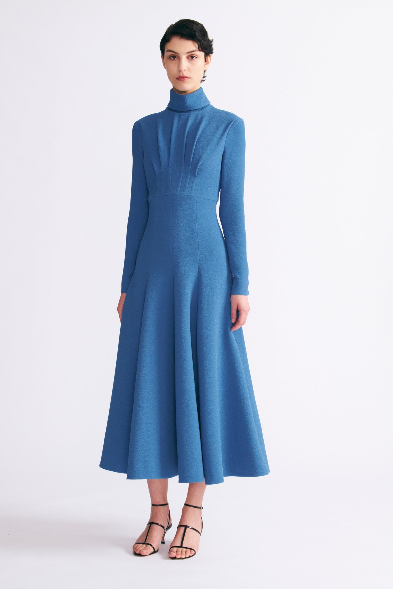 Oakley Dress In Indigo Double Crepe | Emilia Wickstead