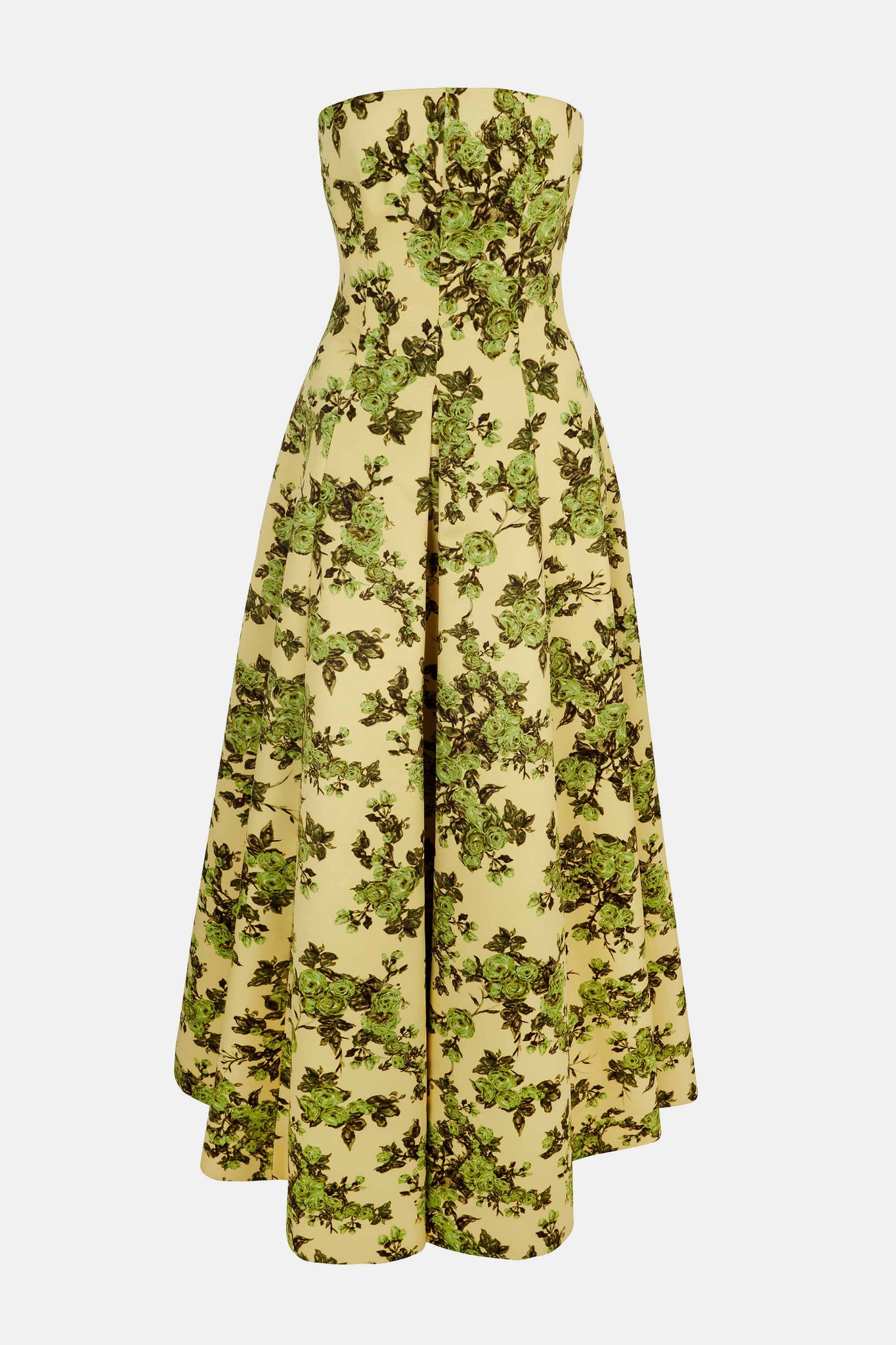 Ragna Gown Green Rose Floral Print Taffeta Faille | Emilia Wickstead