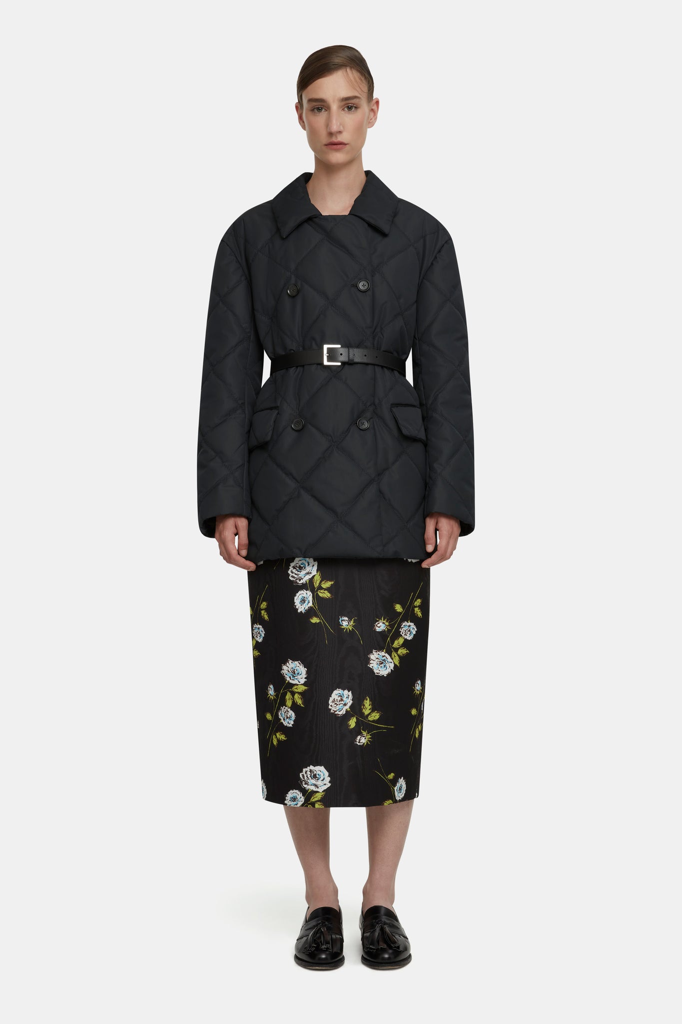 Sophica Black Puffer Quilted Jacket |  Emilia Wickstead