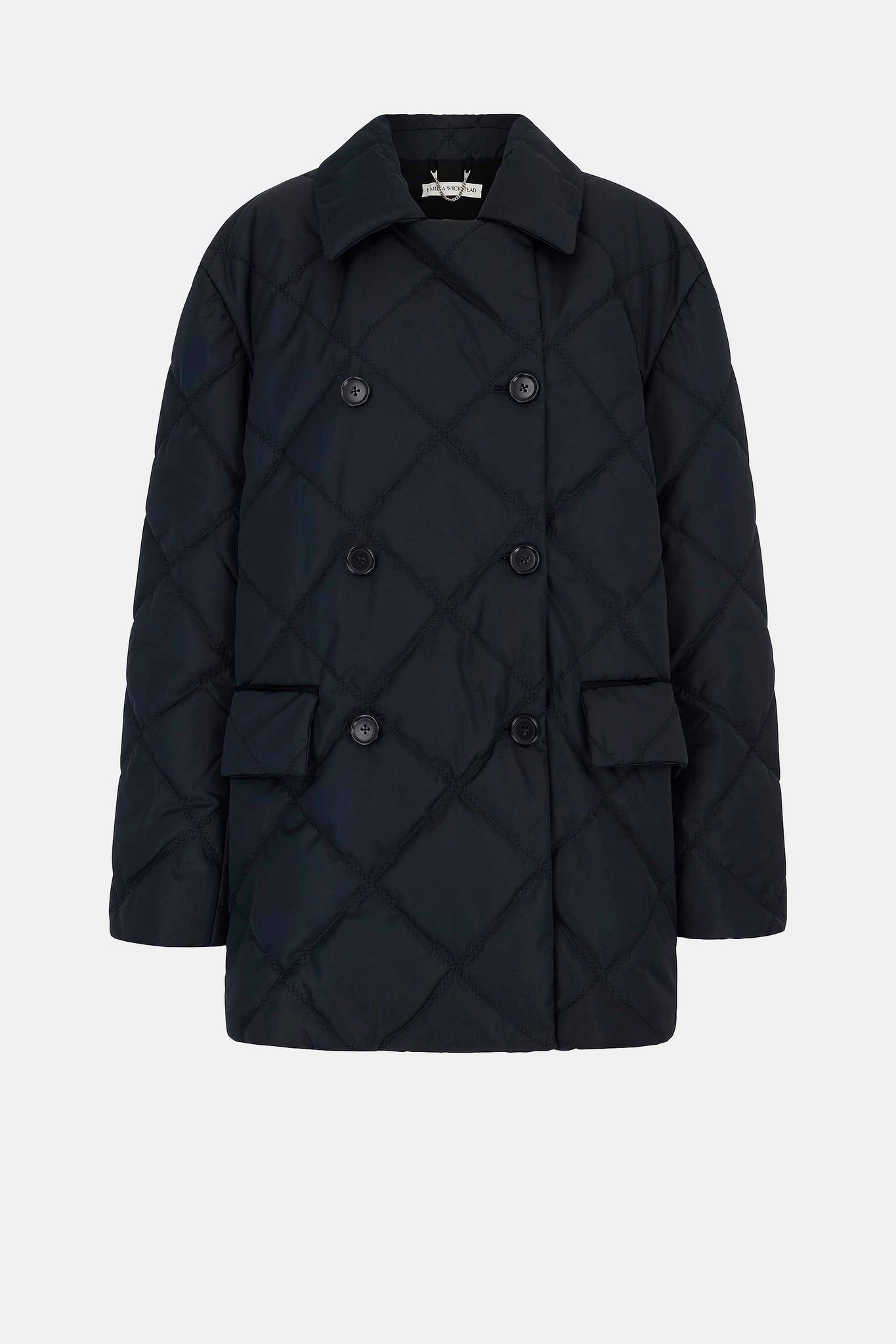 Sophica Black Puffer Quilted Jacket |  Emilia Wickstead