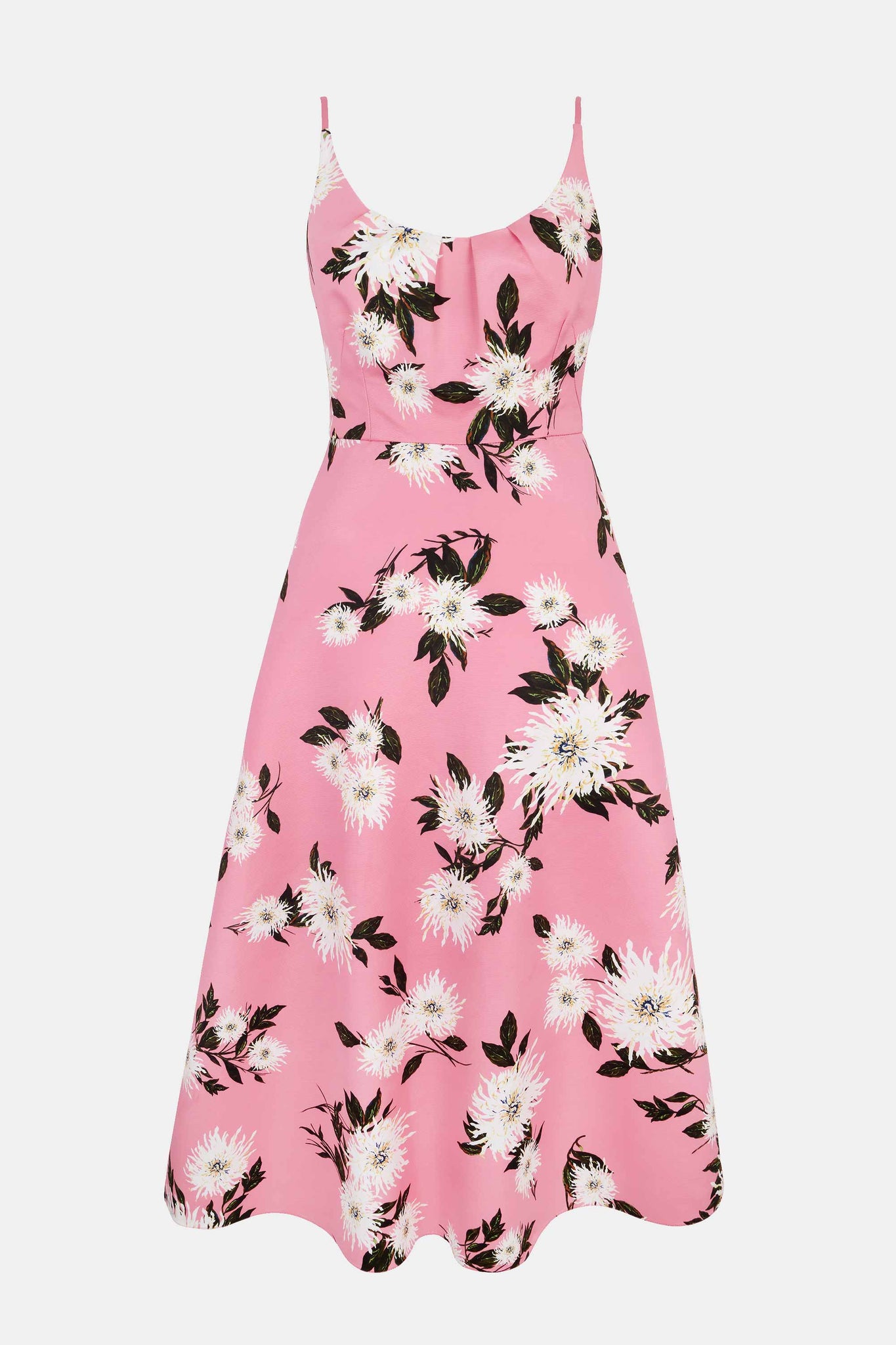 Wenna Dress In Pink Dahlia Floral Print Taffeta Faille | Emilia Wickstead