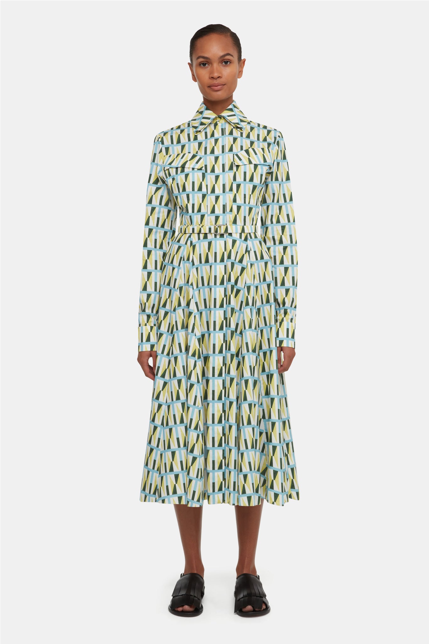 Emmalyna Dress in Geometric Cotton | Emilia Wickstead