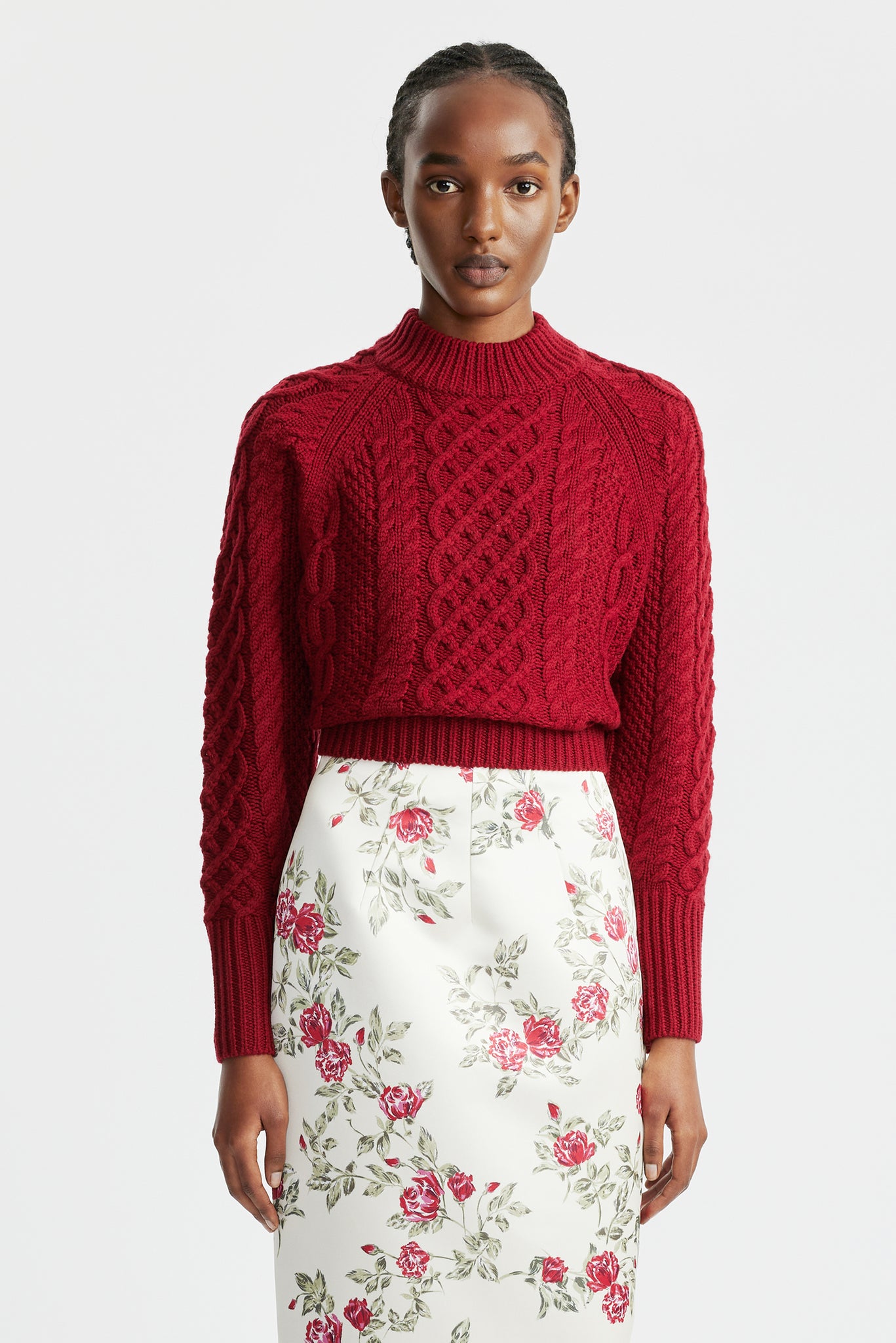 Emory Red Emory Deep Red Cable Knit Jumper | Emilia Wickstead
