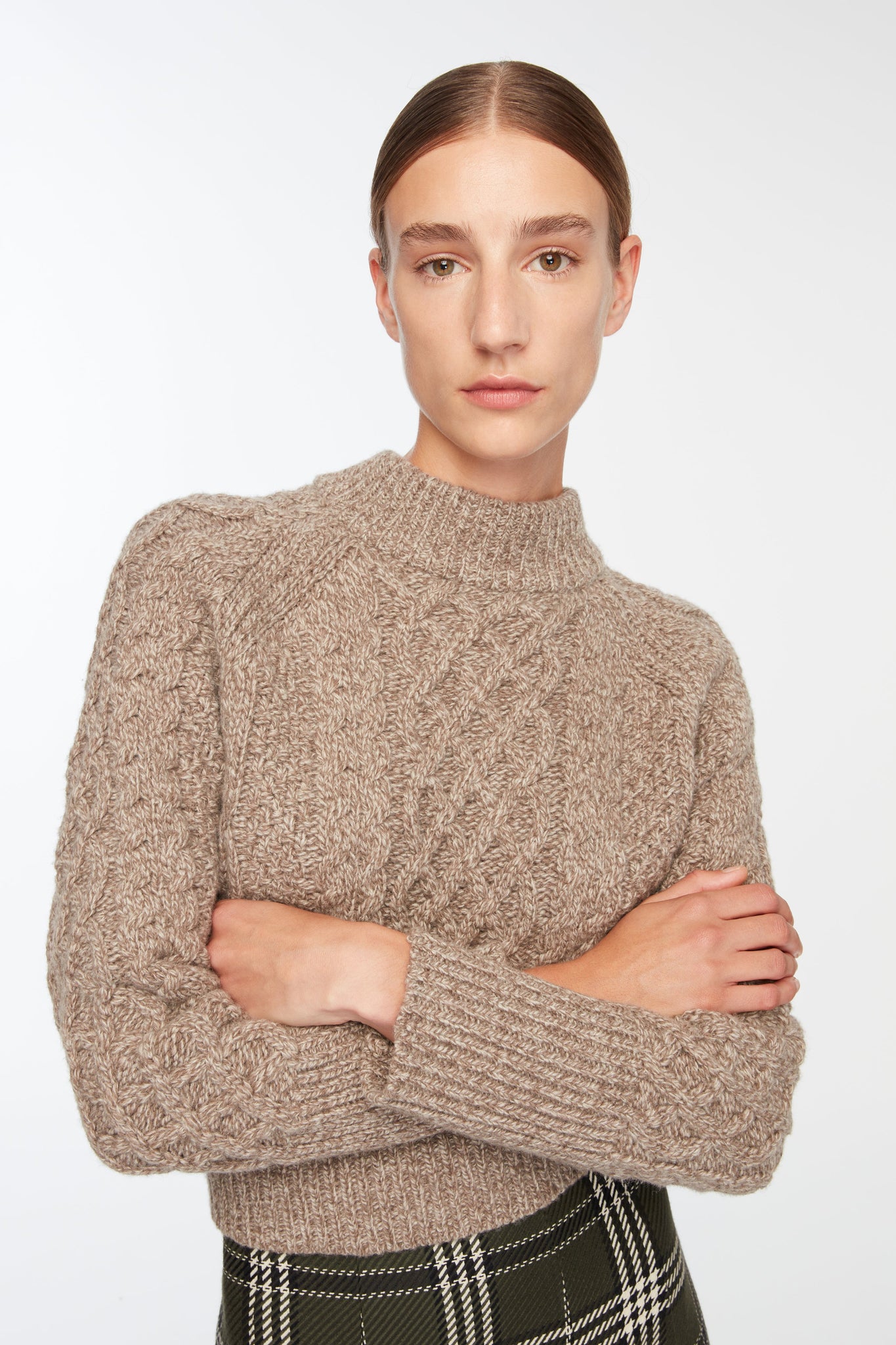 Emory Knit In Beige Mouline Melange Detail Shot | Emilia Wickstead