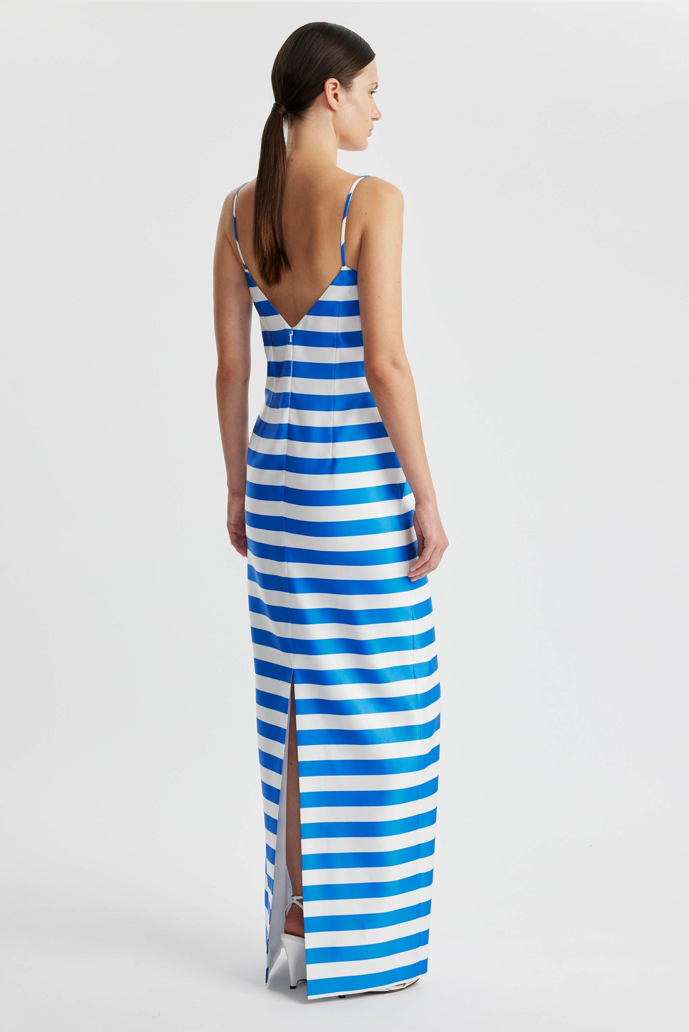 Faith Dress In Blue Stripe Twill | Emilia Wickstead