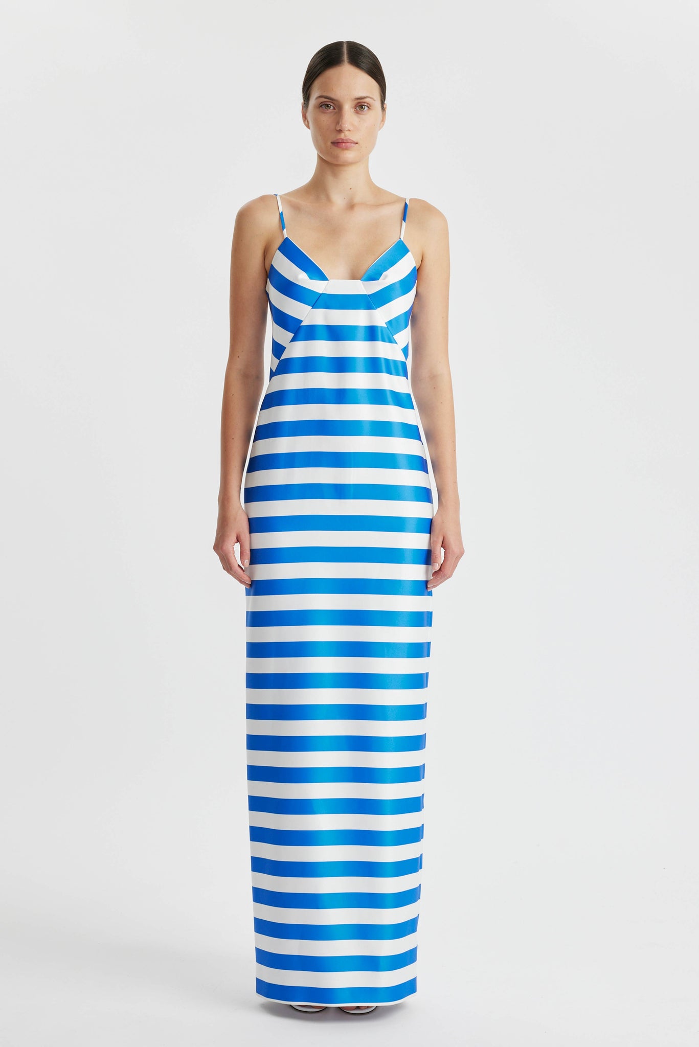 Faith Dress In Blue Stripe Twill | Emilia Wickstead