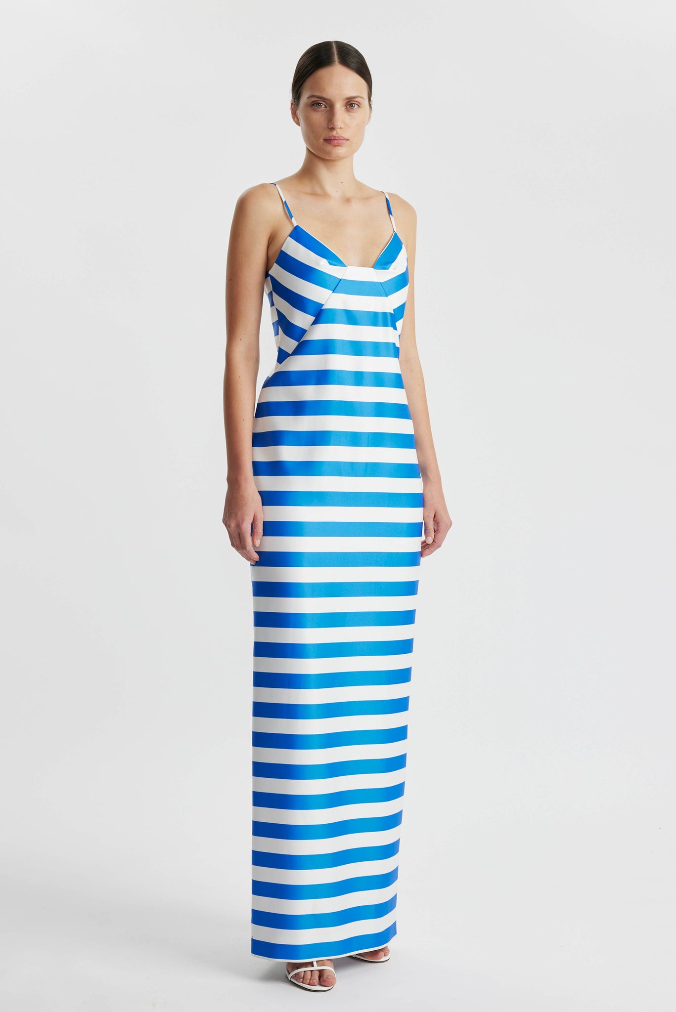 Faith Dress In Blue Stripe Twill | Emilia Wickstead