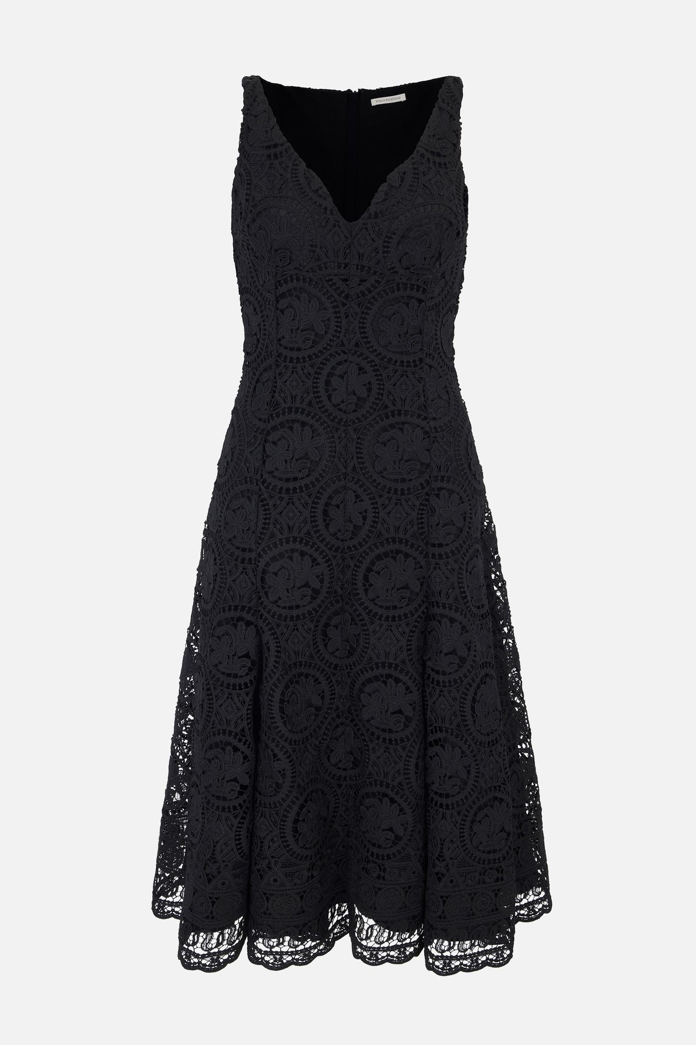 Geneve Dress In Black Floral Guipure