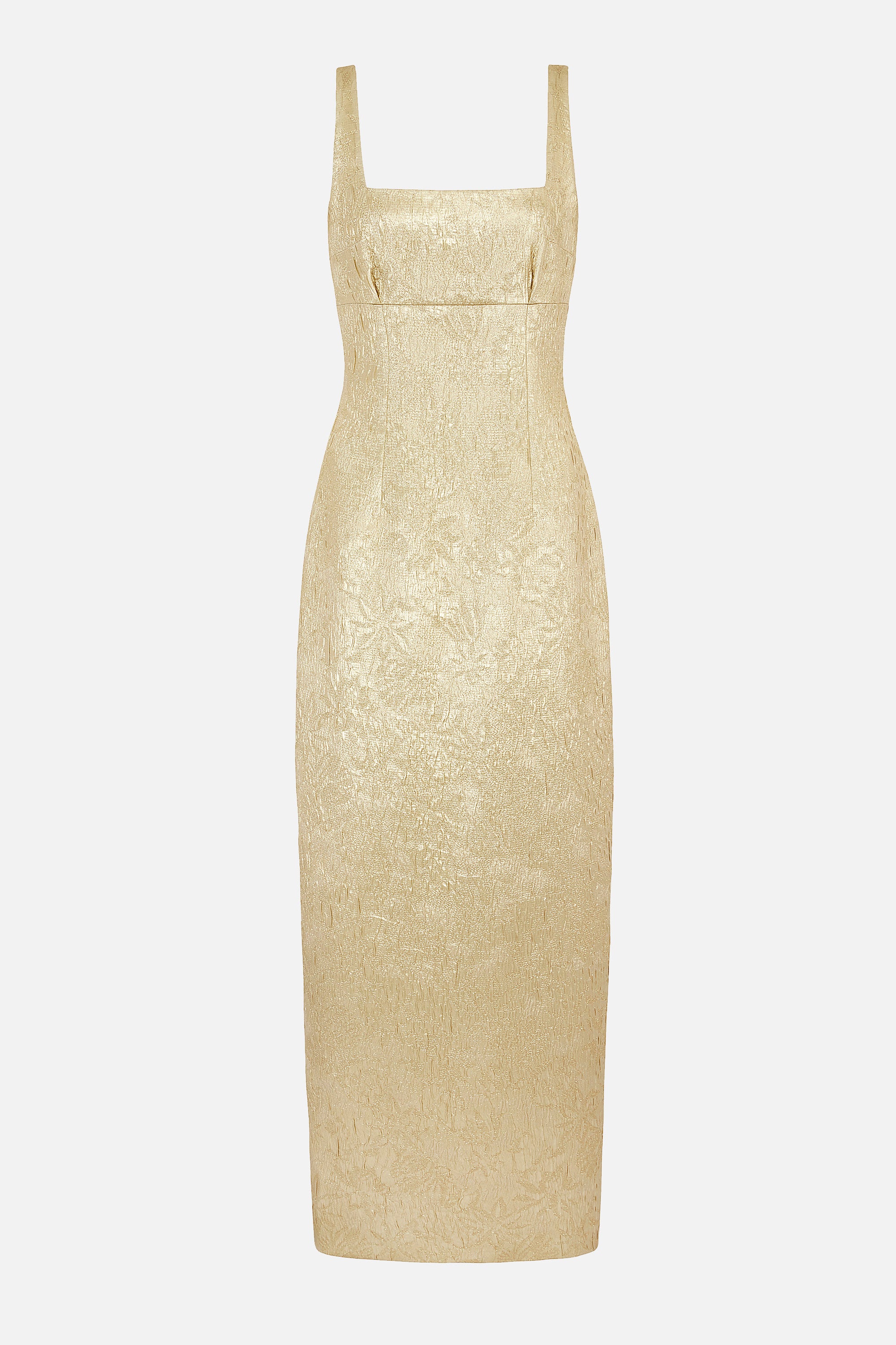 Micheline Dress In Gold Metallic Cloque