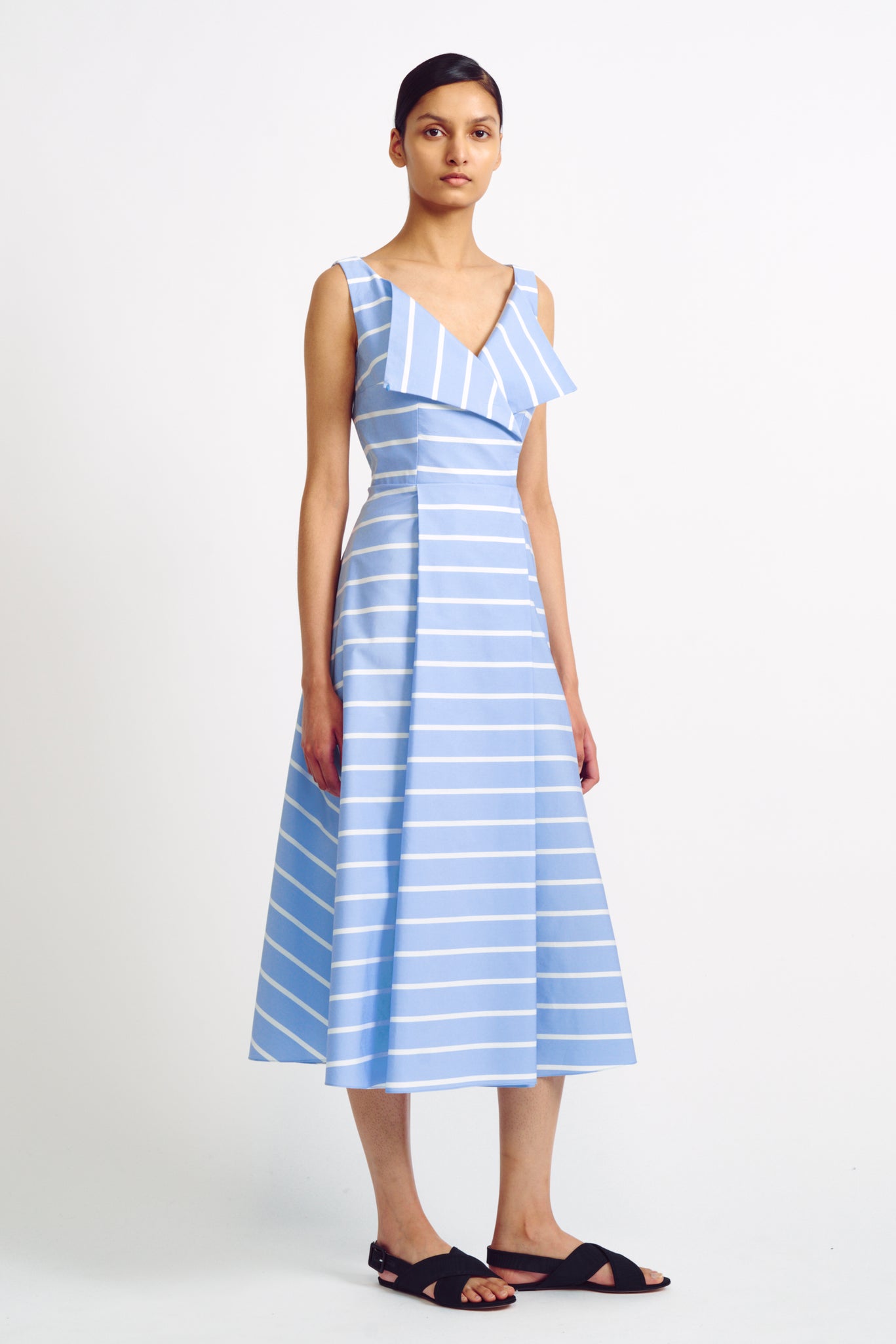 Hellison Blue Stripe Cotton Dress | Emilia Wickstead