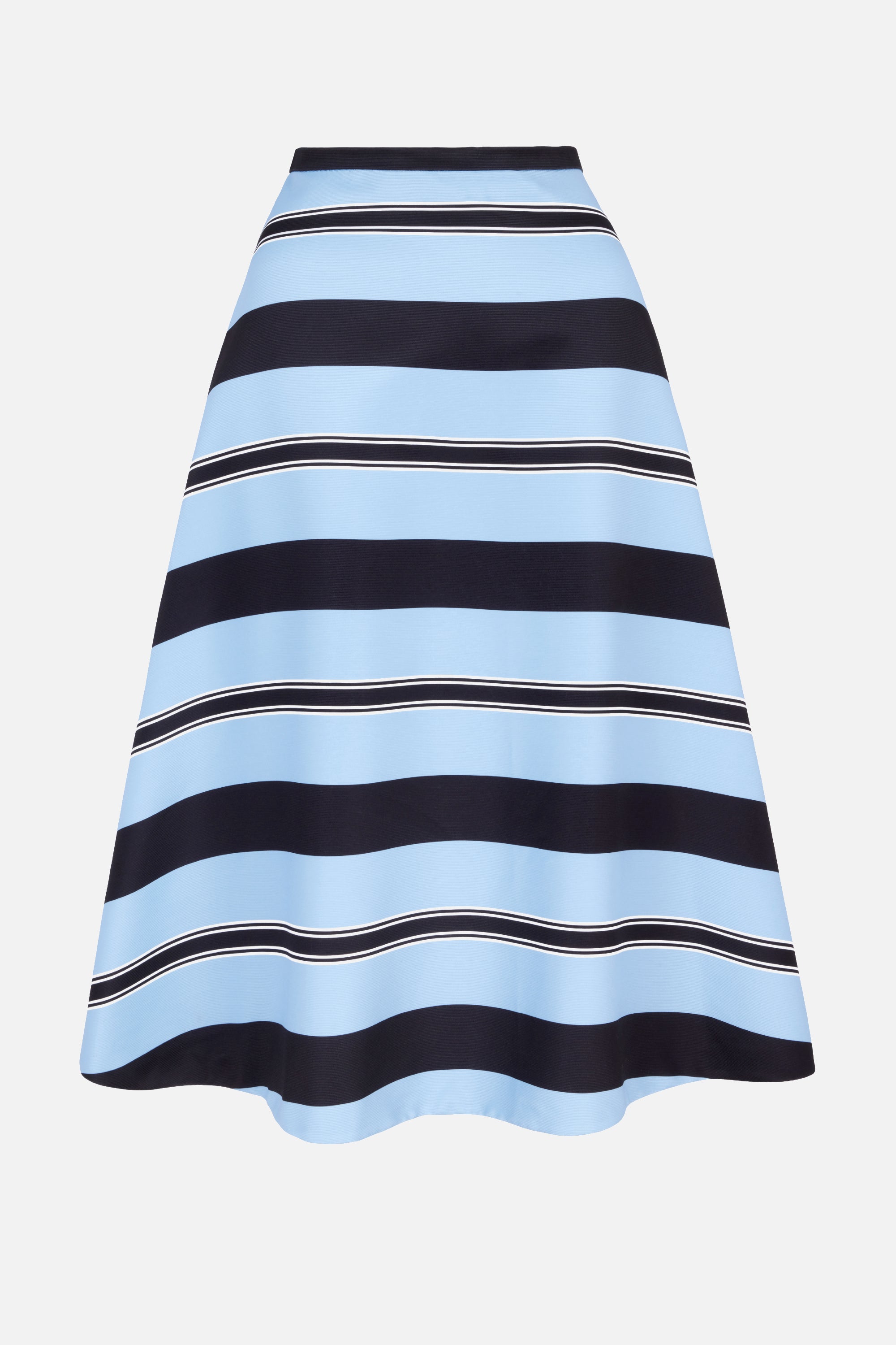 Hallie Skirt in Blue & Black Stripe Taffeta Faille